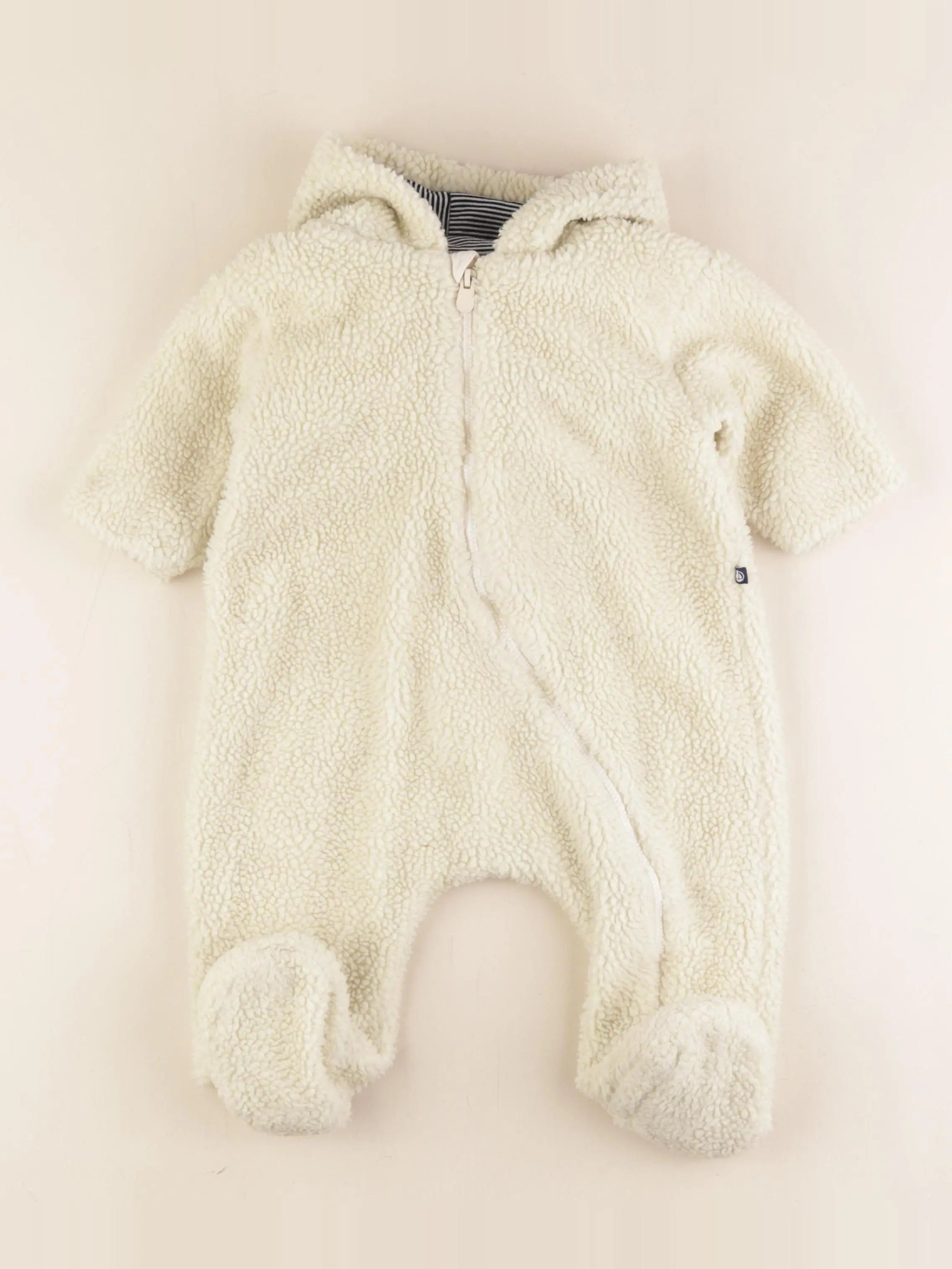 Petit Bateau - combi-pilote beige - 12 mois