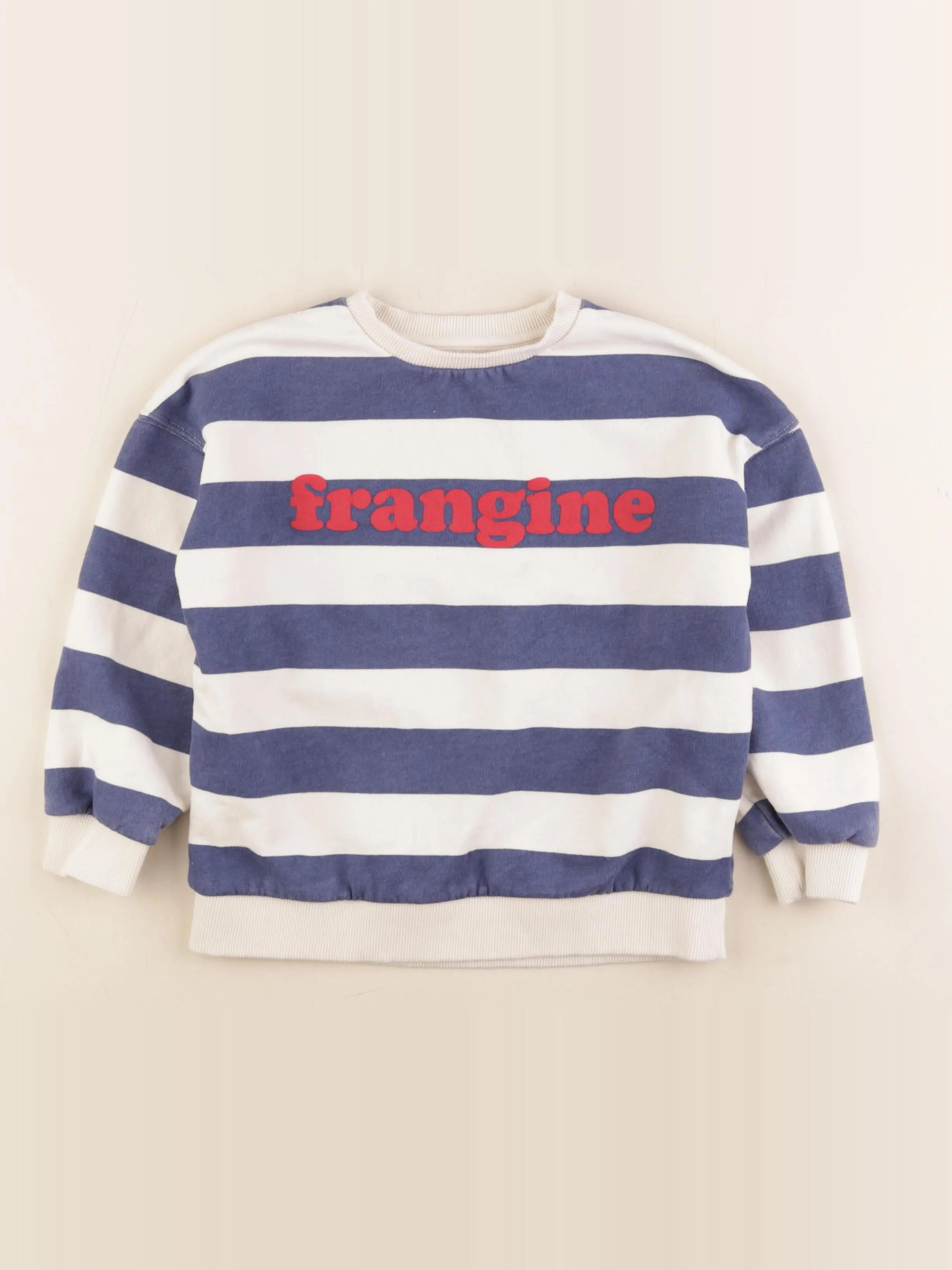 Frangin Frangine - sweat blanc, bleu - 10 ans