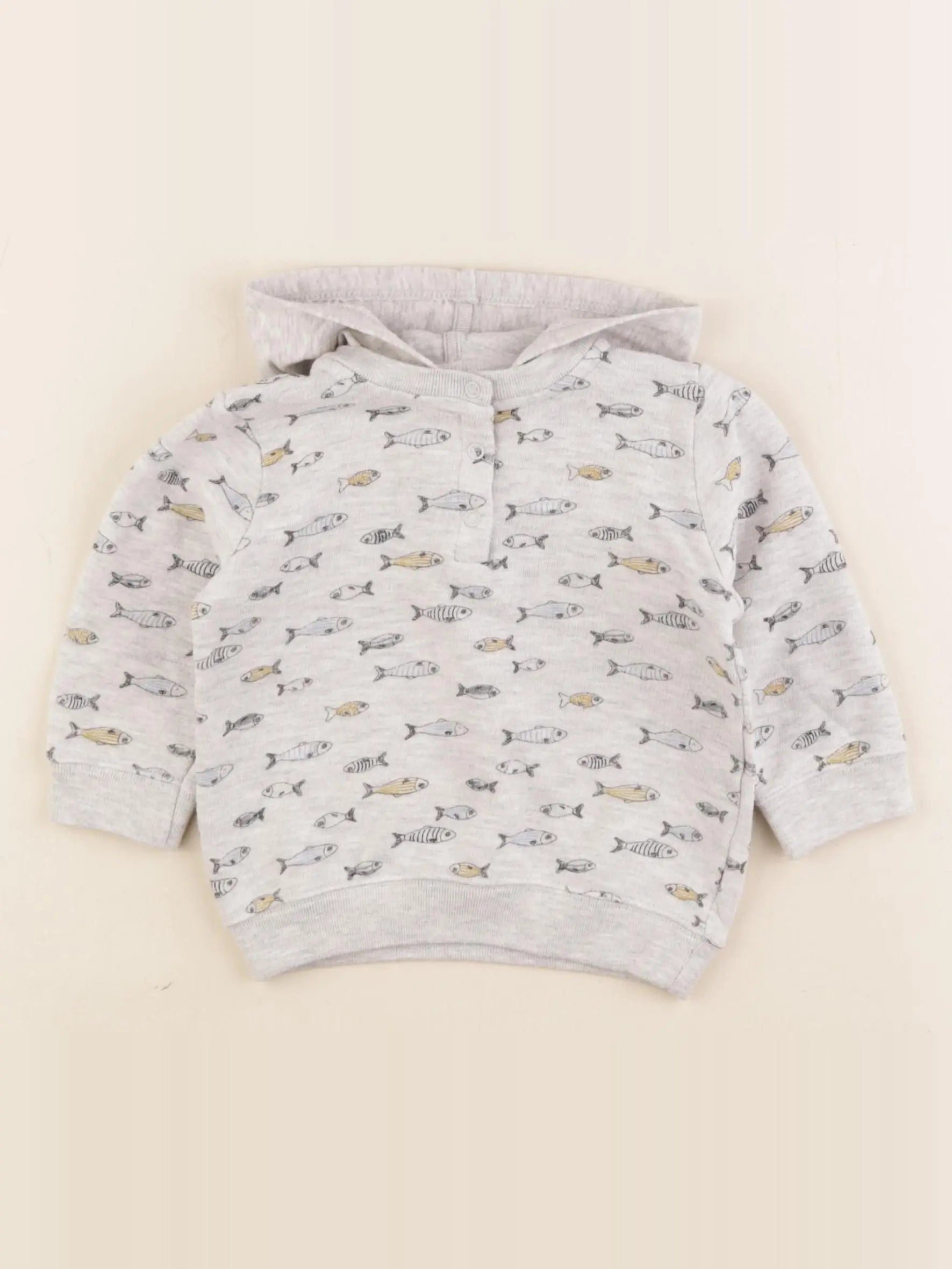Petit Bateau - sweat gris - 12 mois