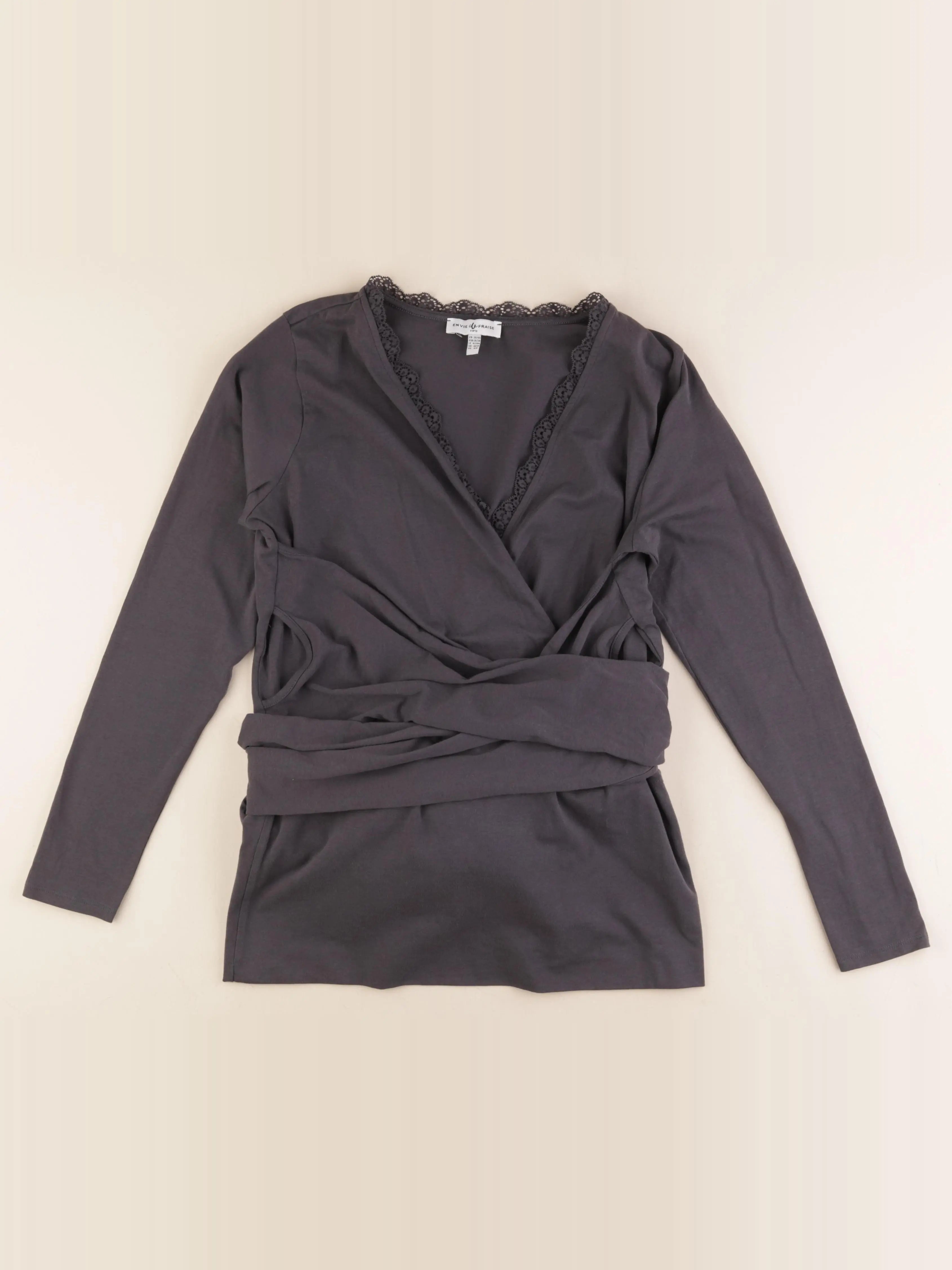 Envie de fraise - tee-shirt grossesse, allaitement gris - 38 à 40