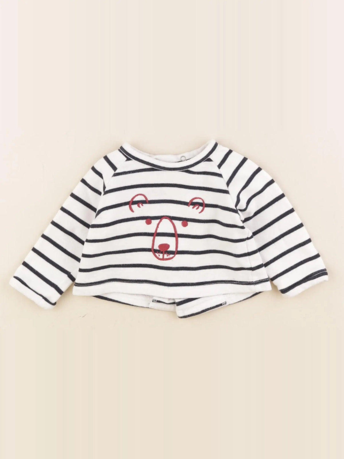 Boutchou - sweat blanc, bleu - 3 mois