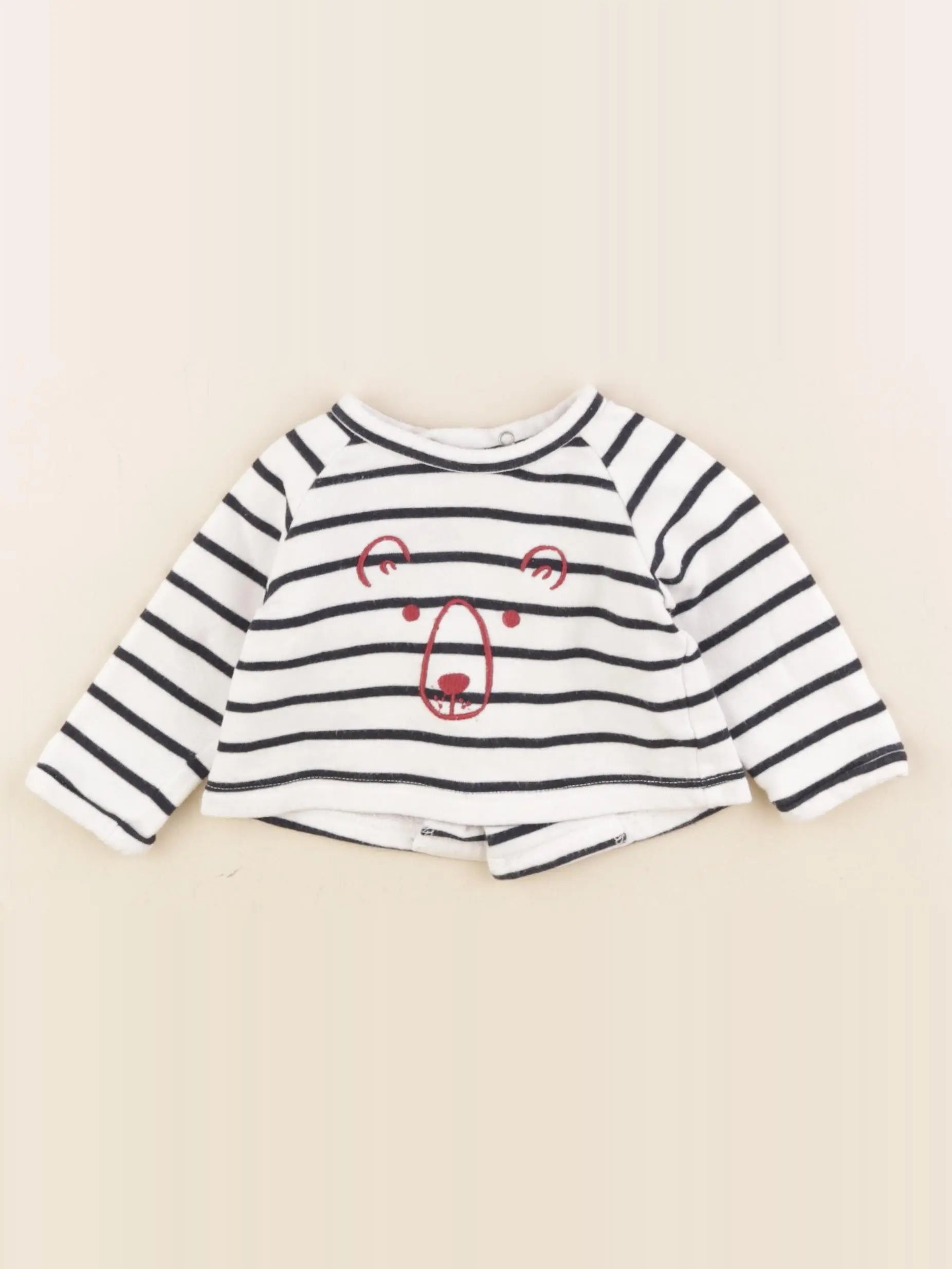 Boutchou - sweat blanc, bleu - 3 mois