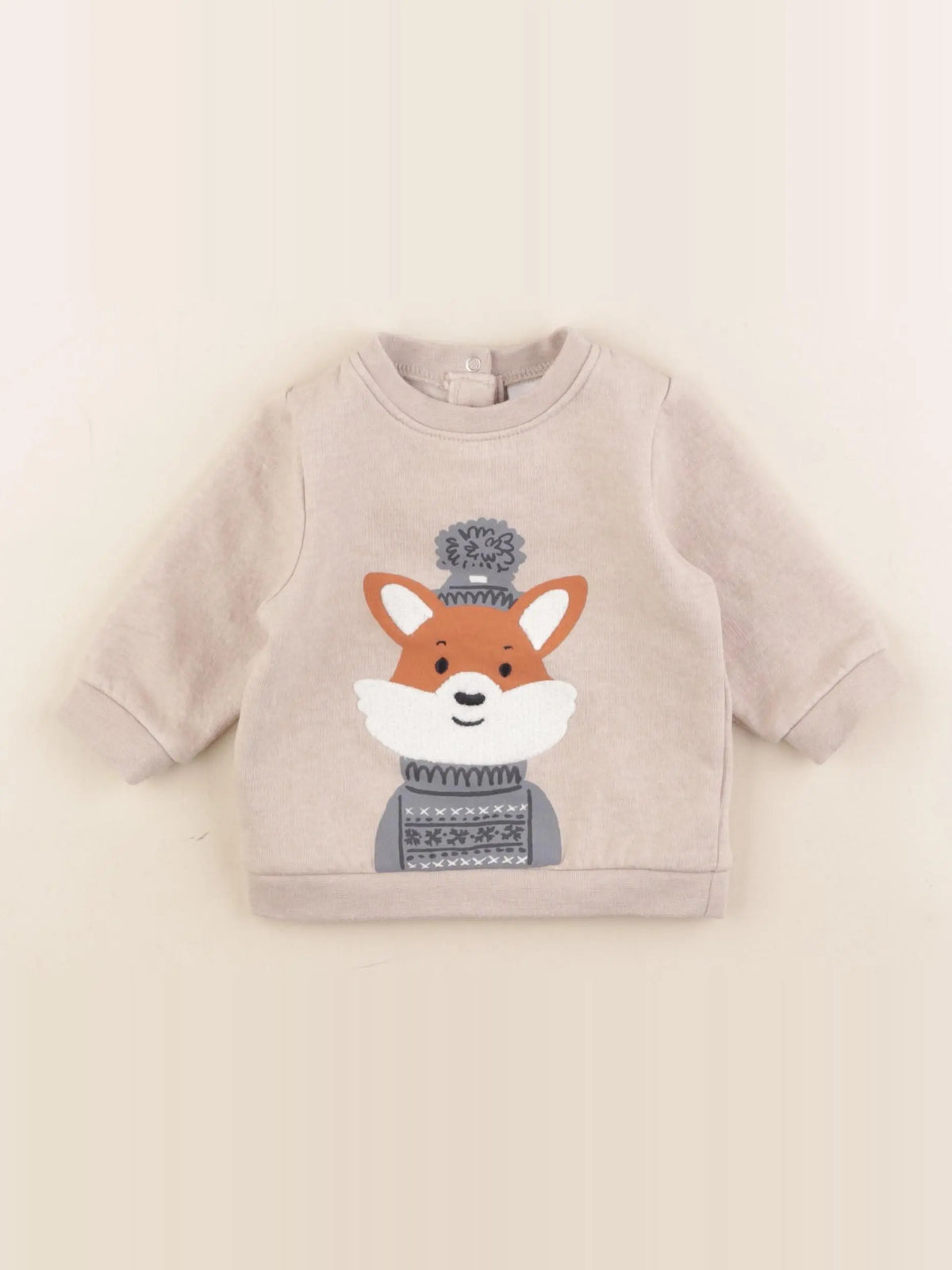 Vertbaudet - sweat beige - 6 mois
