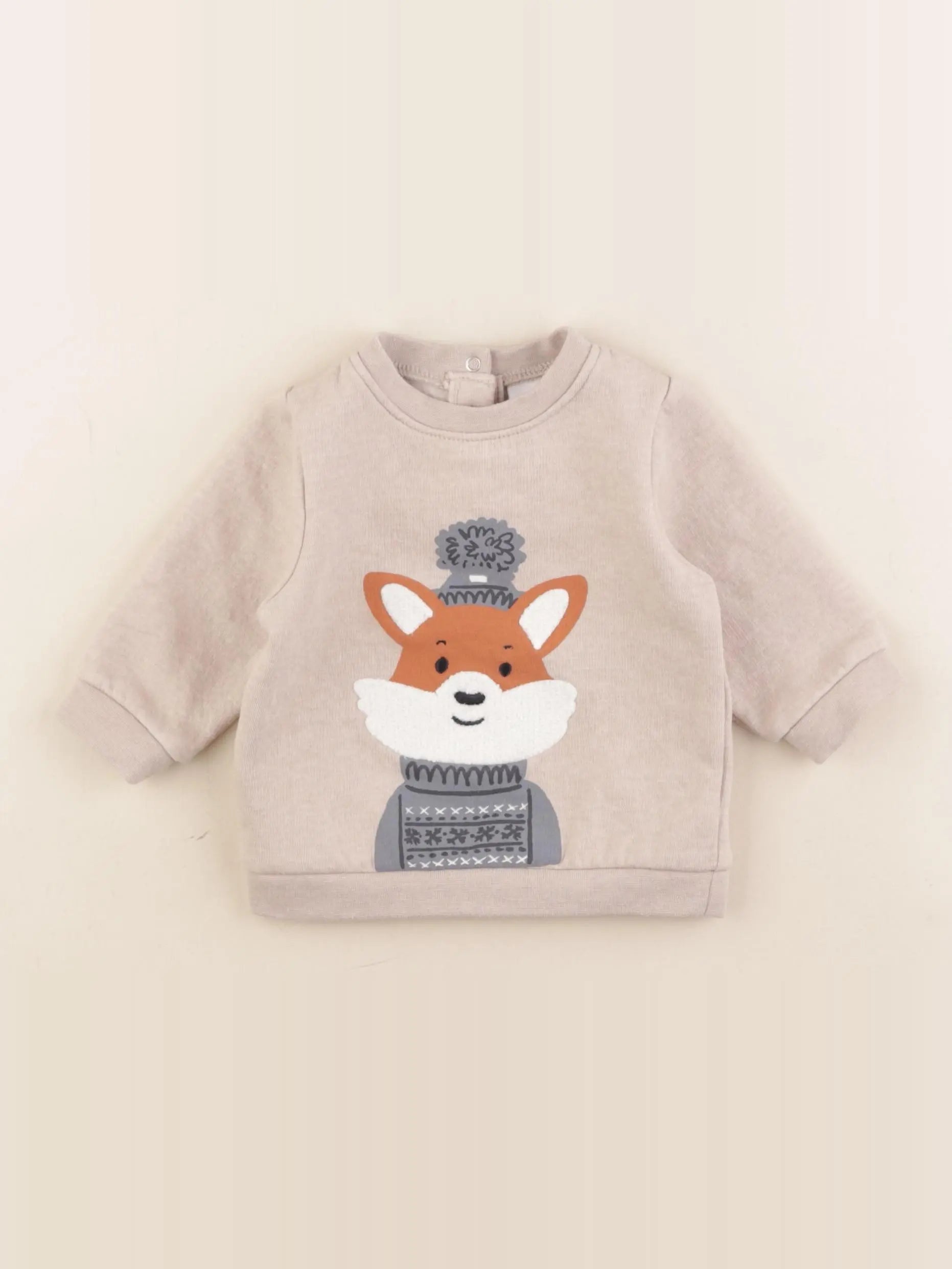 Vertbaudet - sweat beige - 6 mois