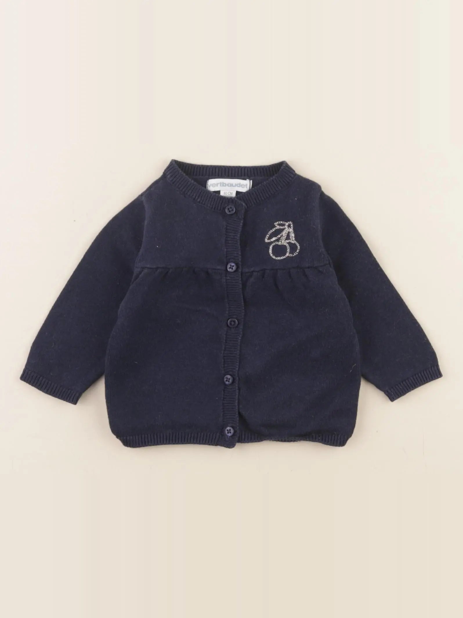 Vertbaudet - gilet bleu - 3 mois