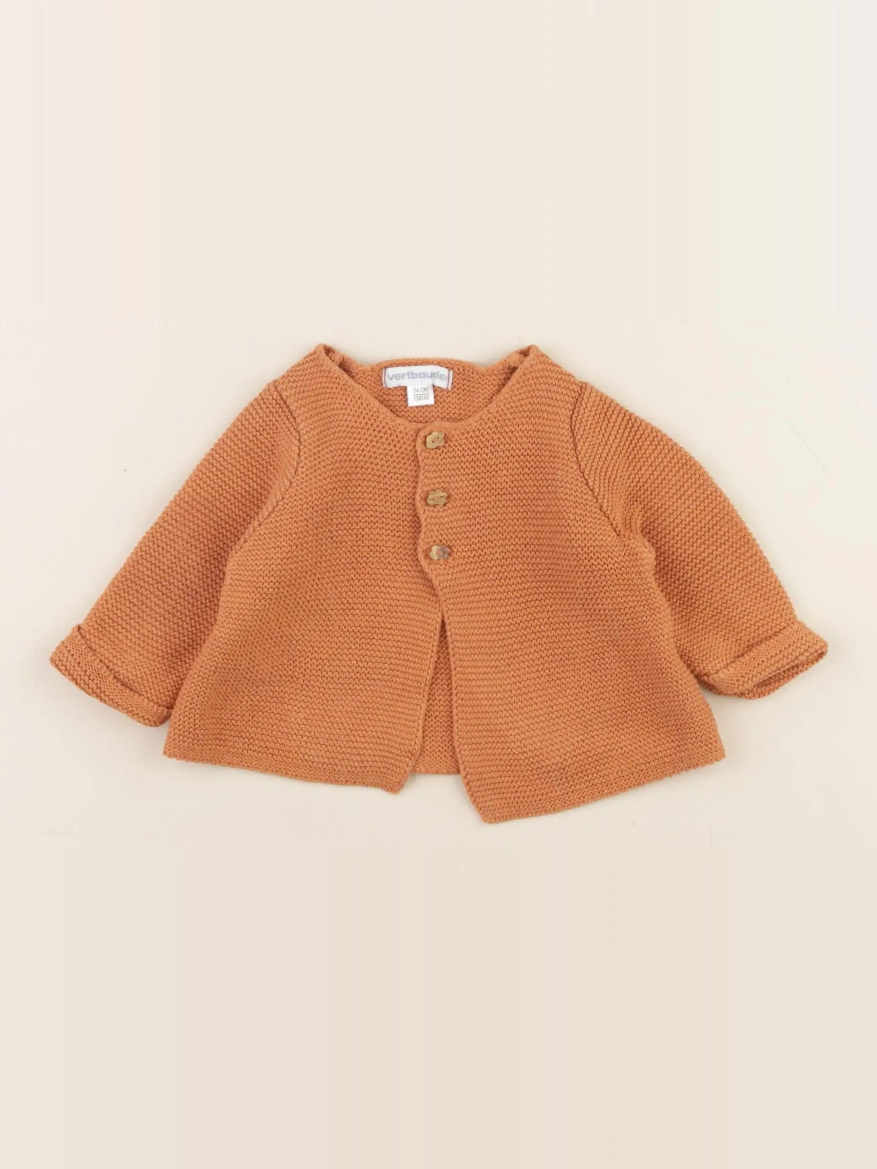 Vertbaudet - gilet orange - 1 mois