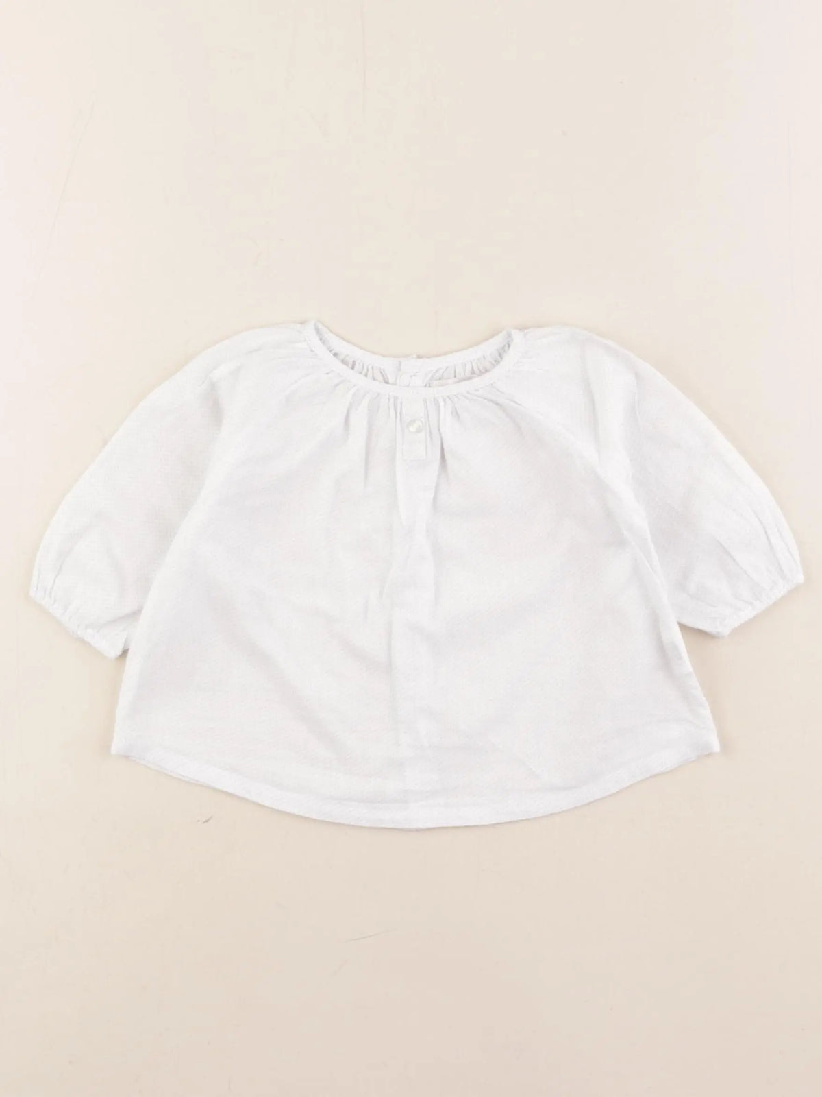 Boutchou - blouse blanc, bleu - 3 mois