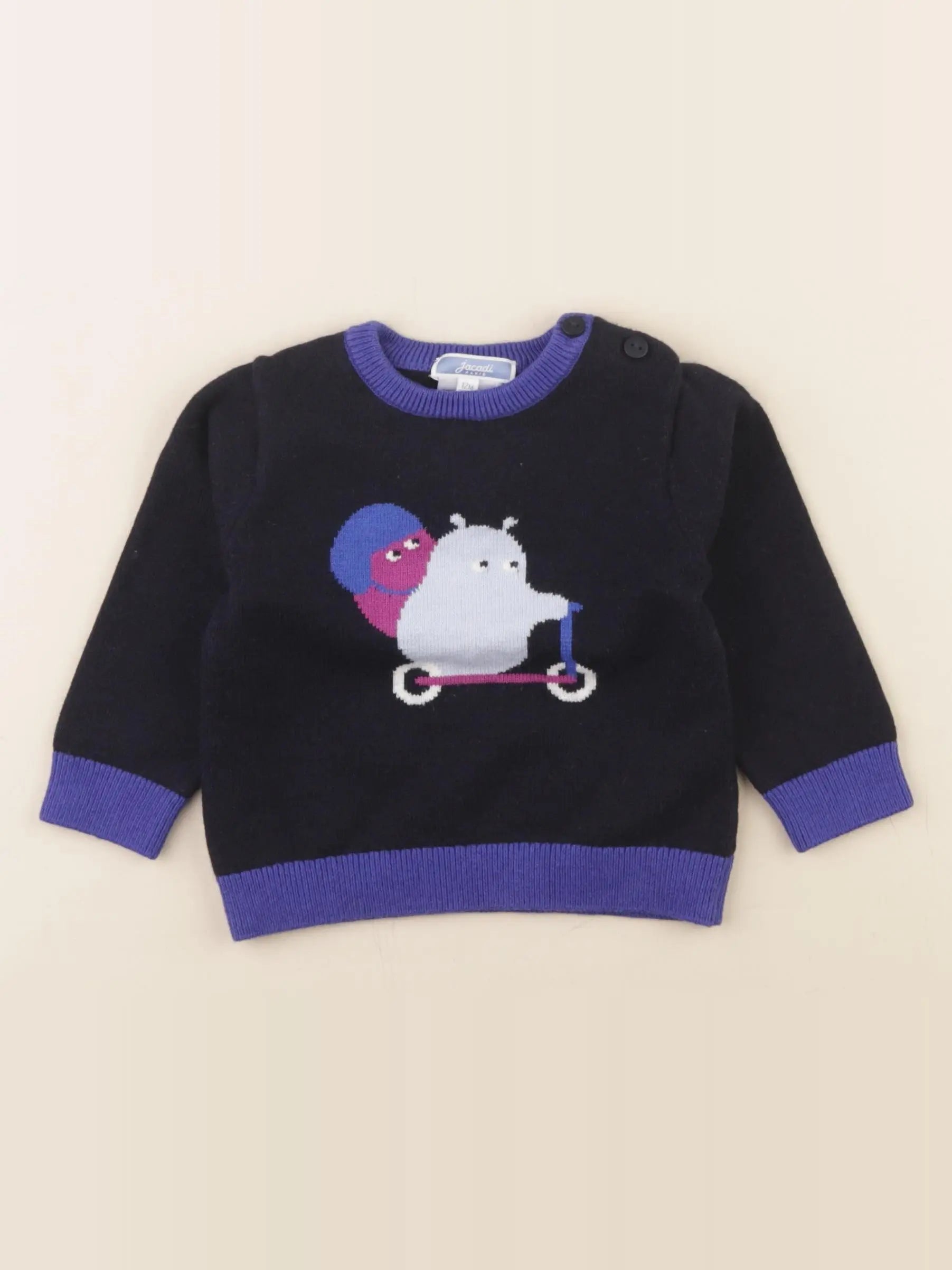 Jacadi - pull bleu - 12 mois