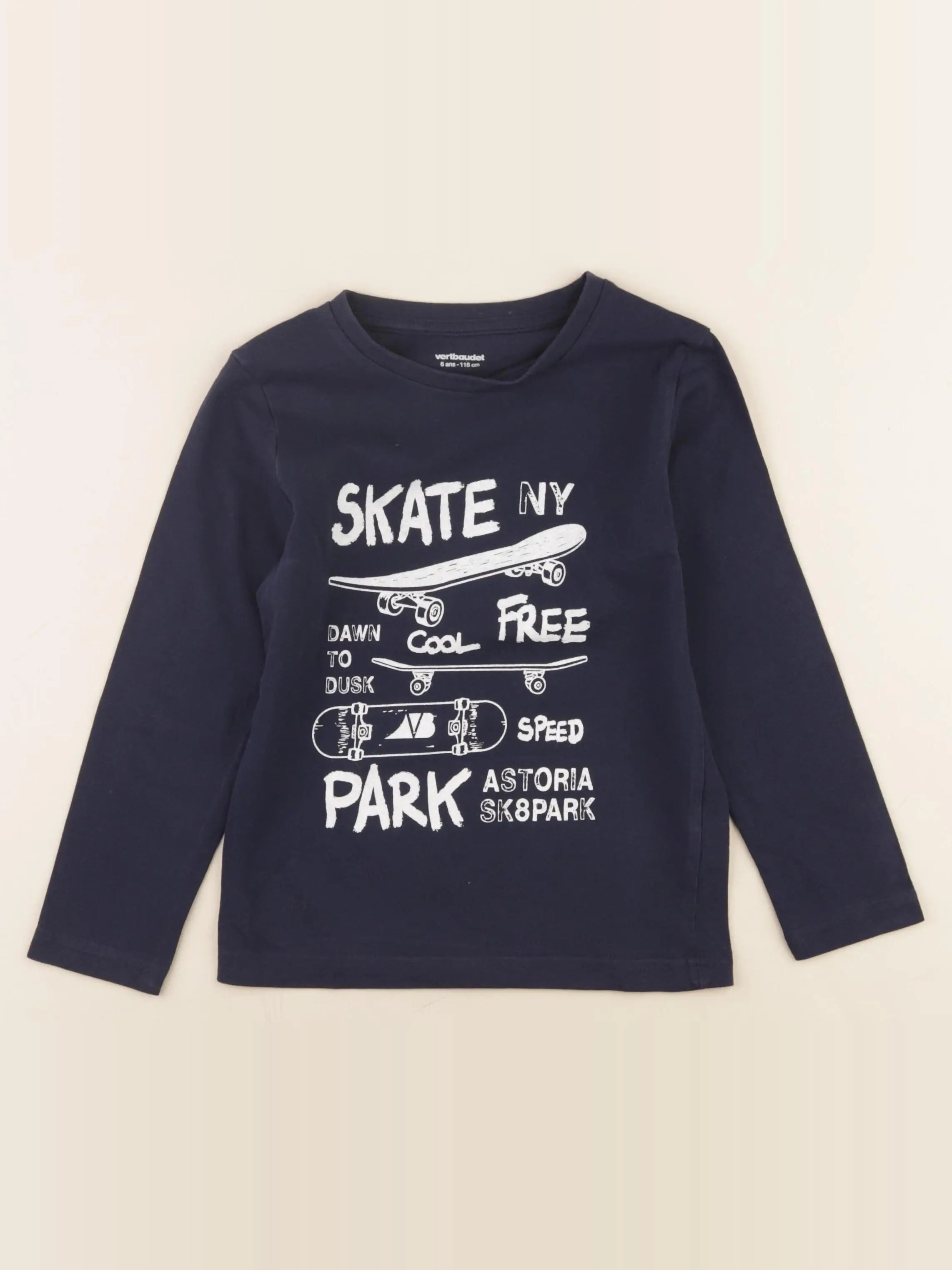 Vertbaudet - tee-shirt bleu - 6 ans
