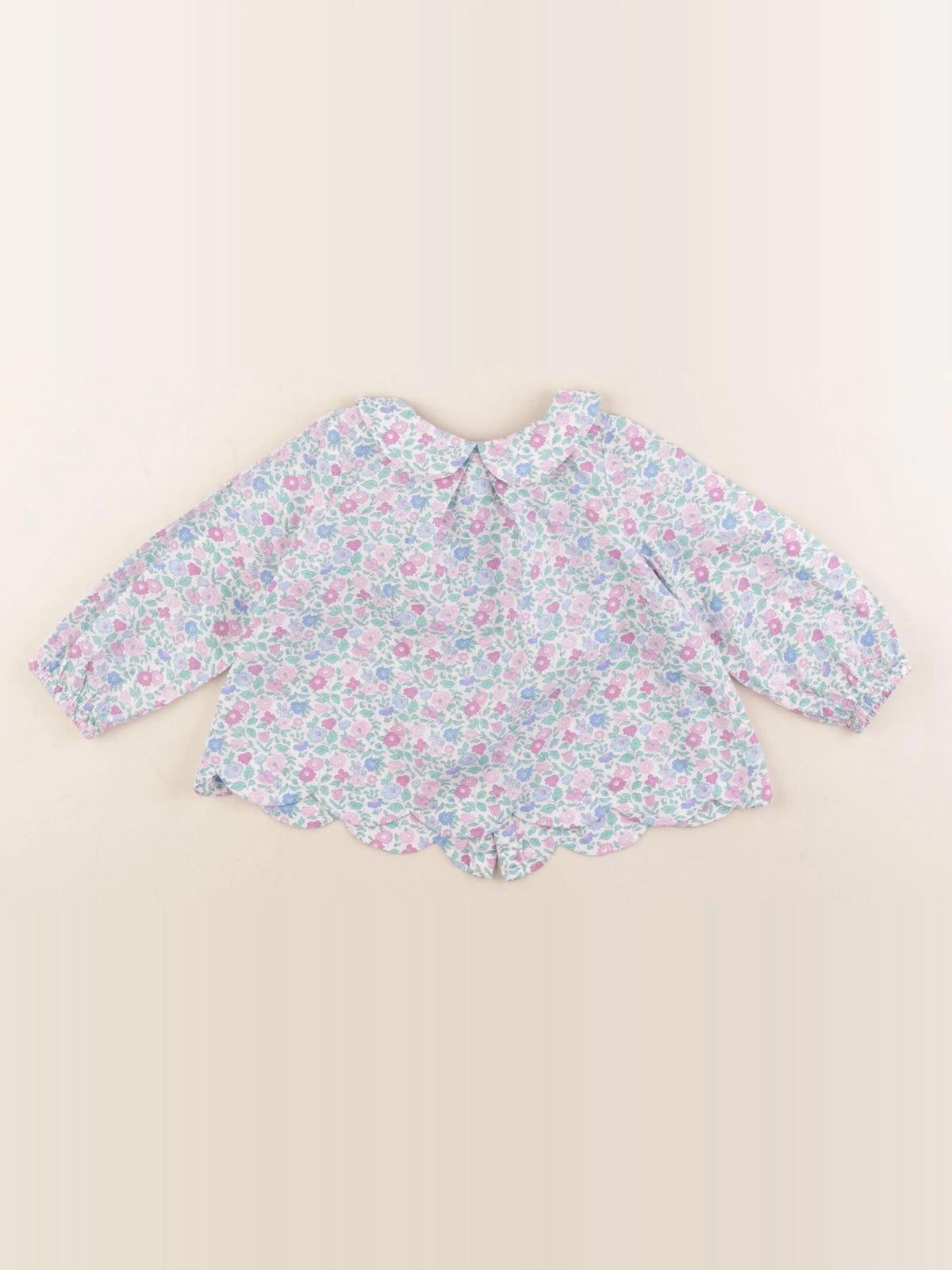 Jacadi - blouse liberty bleu, violet - 24 mois
