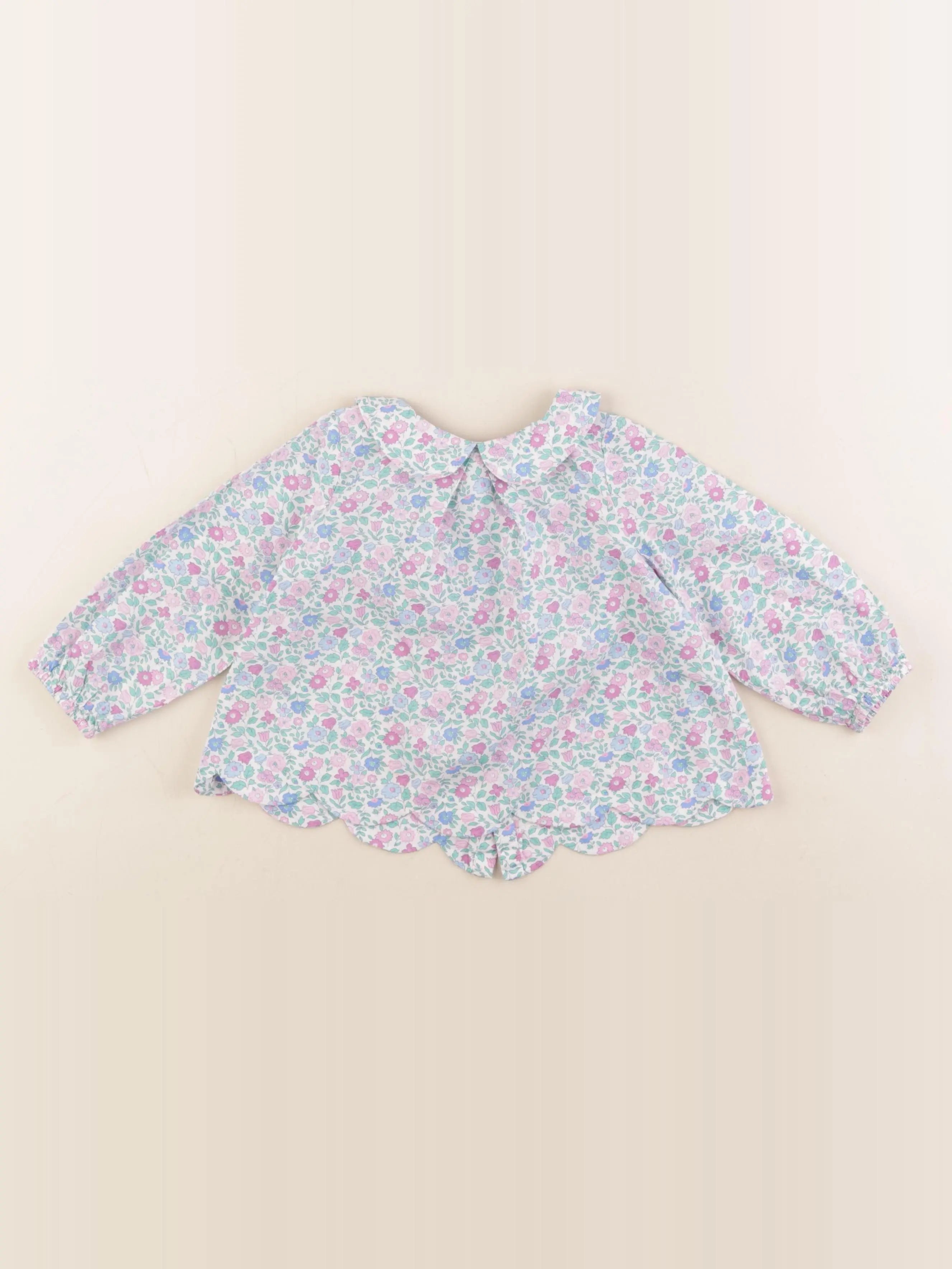 Jacadi - blouse liberty bleu, violet - 24 mois