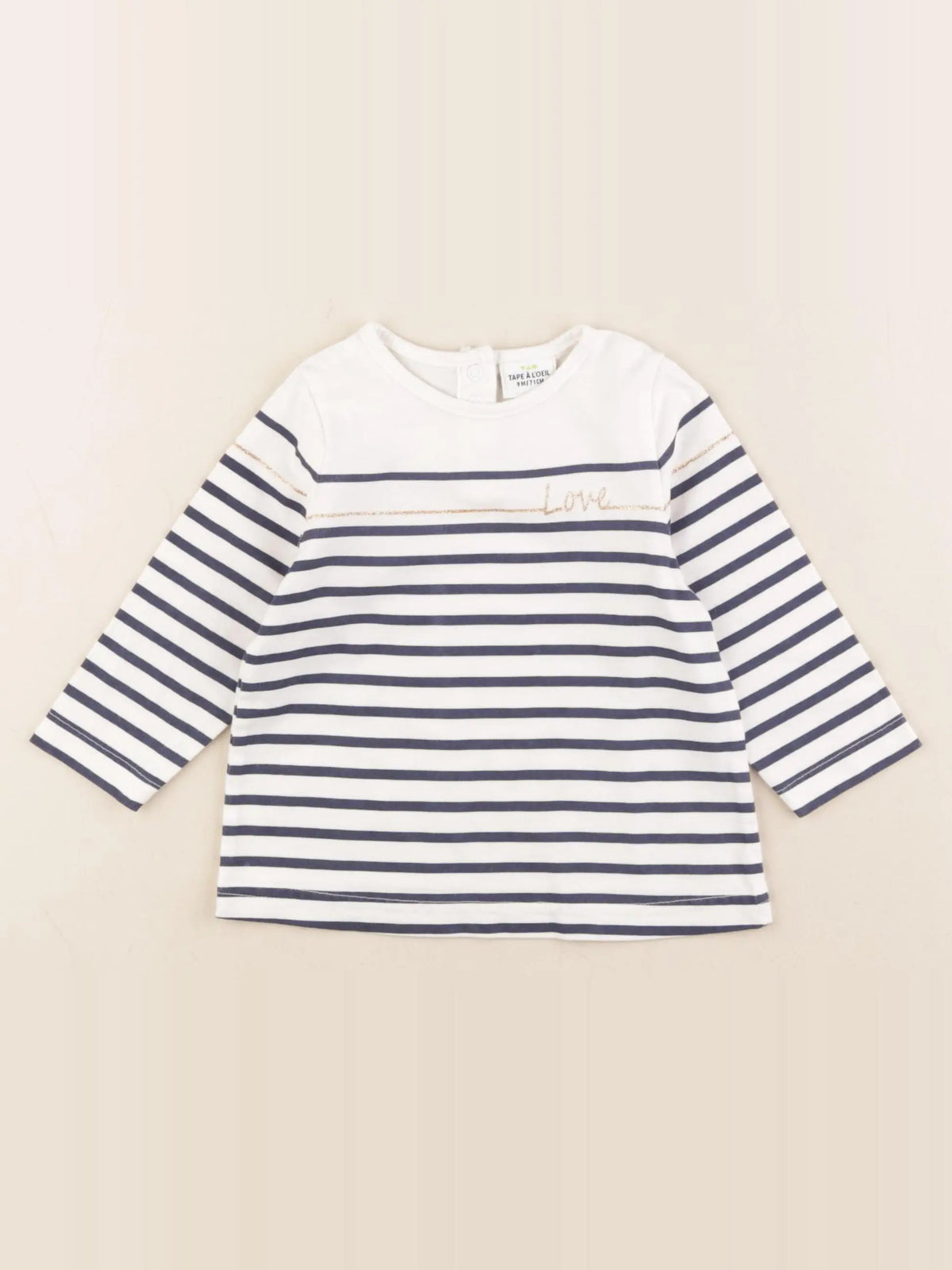 Tape à l'oeil - tee-shirt blanc, bleu - 9 mois