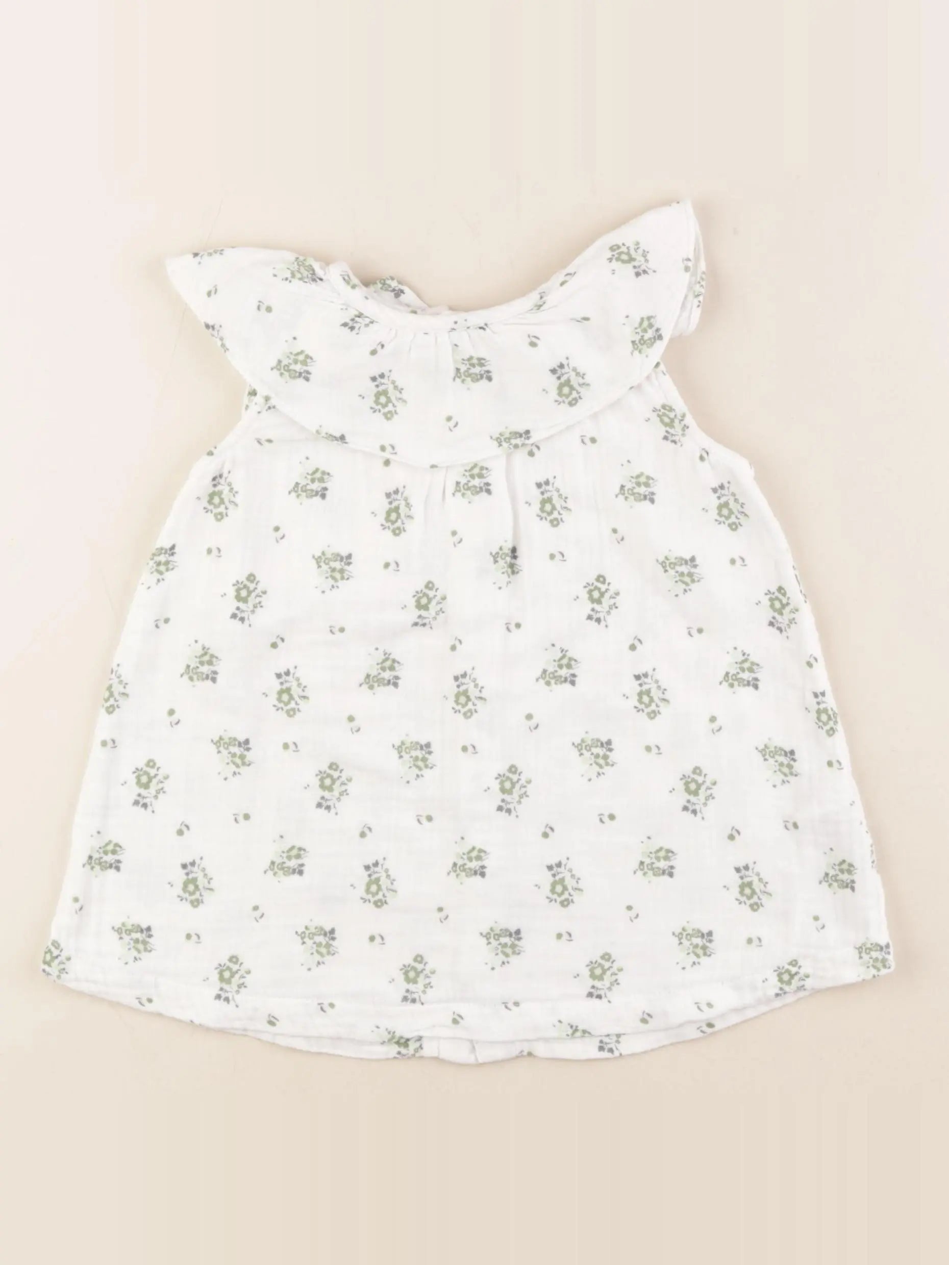 Petit Bateau - robe blanc - 12 mois