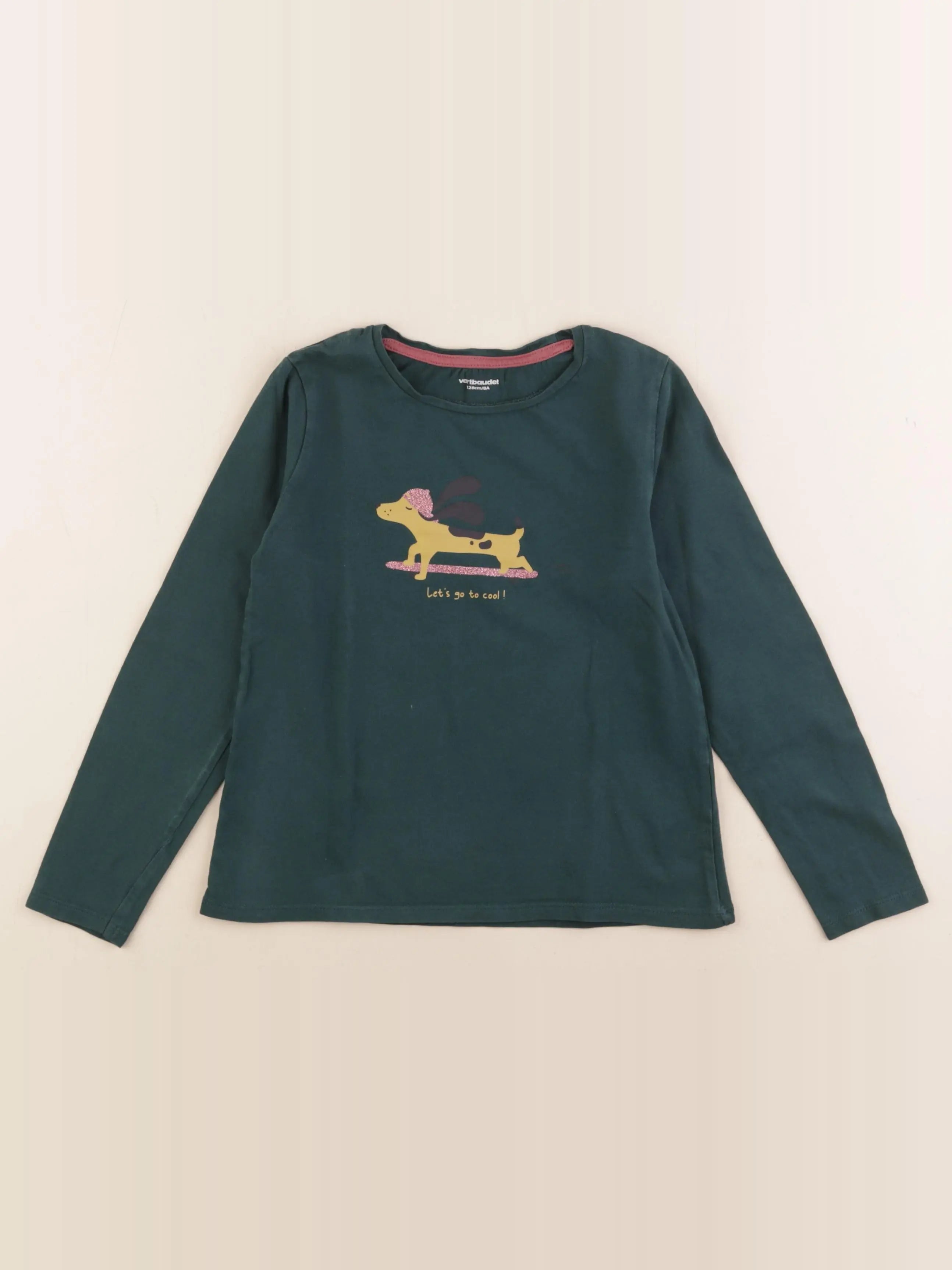 Vertbaudet - tee-shirt vert - 8 ans