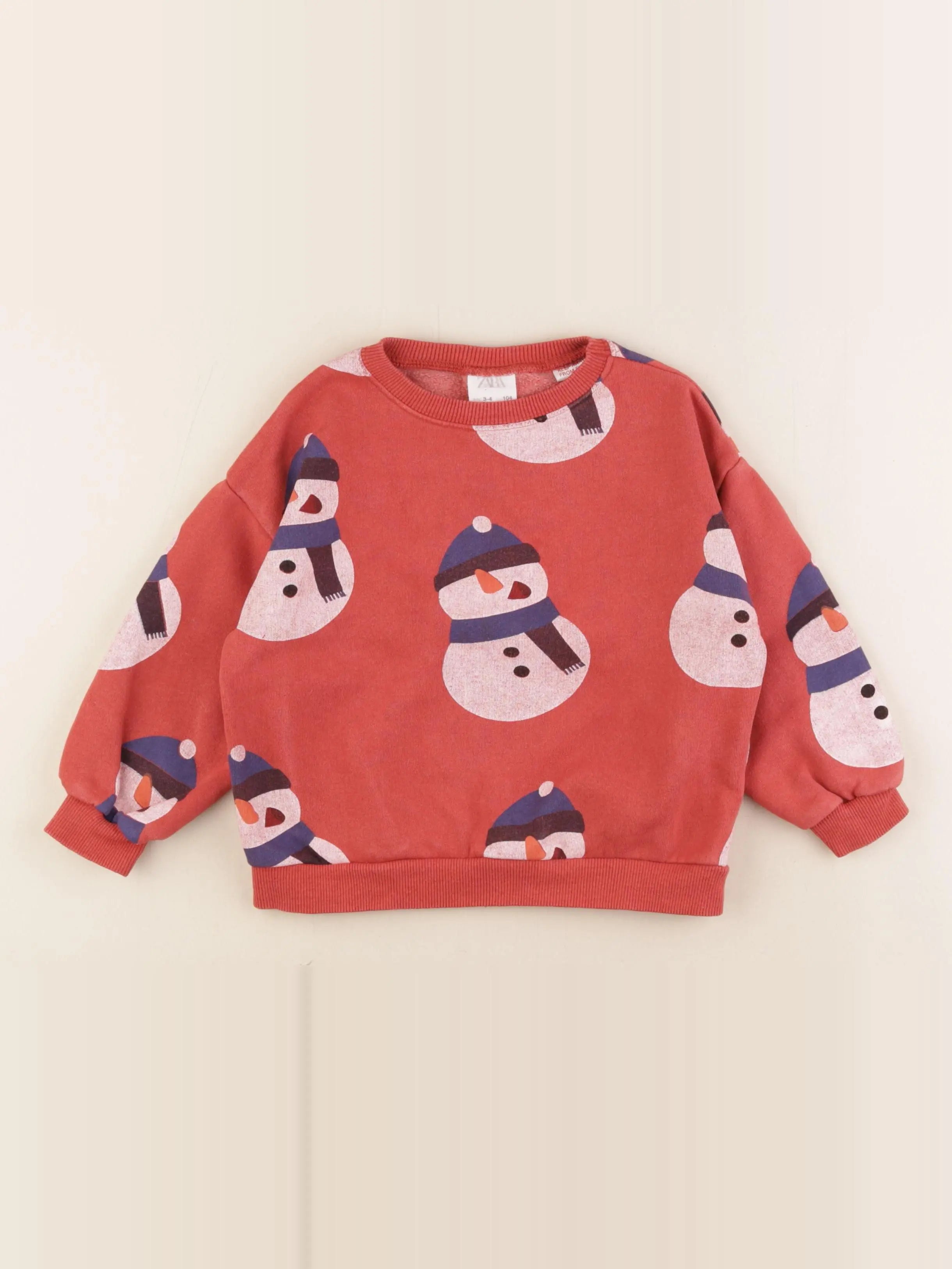 Zara - sweat orange - 3/4 ans