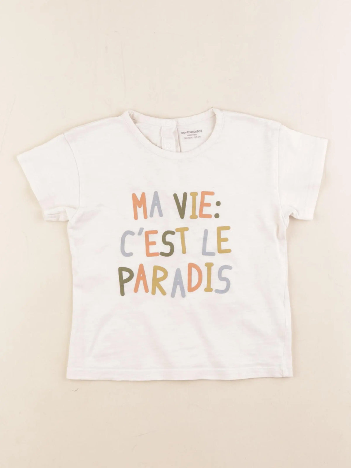 Vertbaudet - tee-shirt blanc - 36 mois