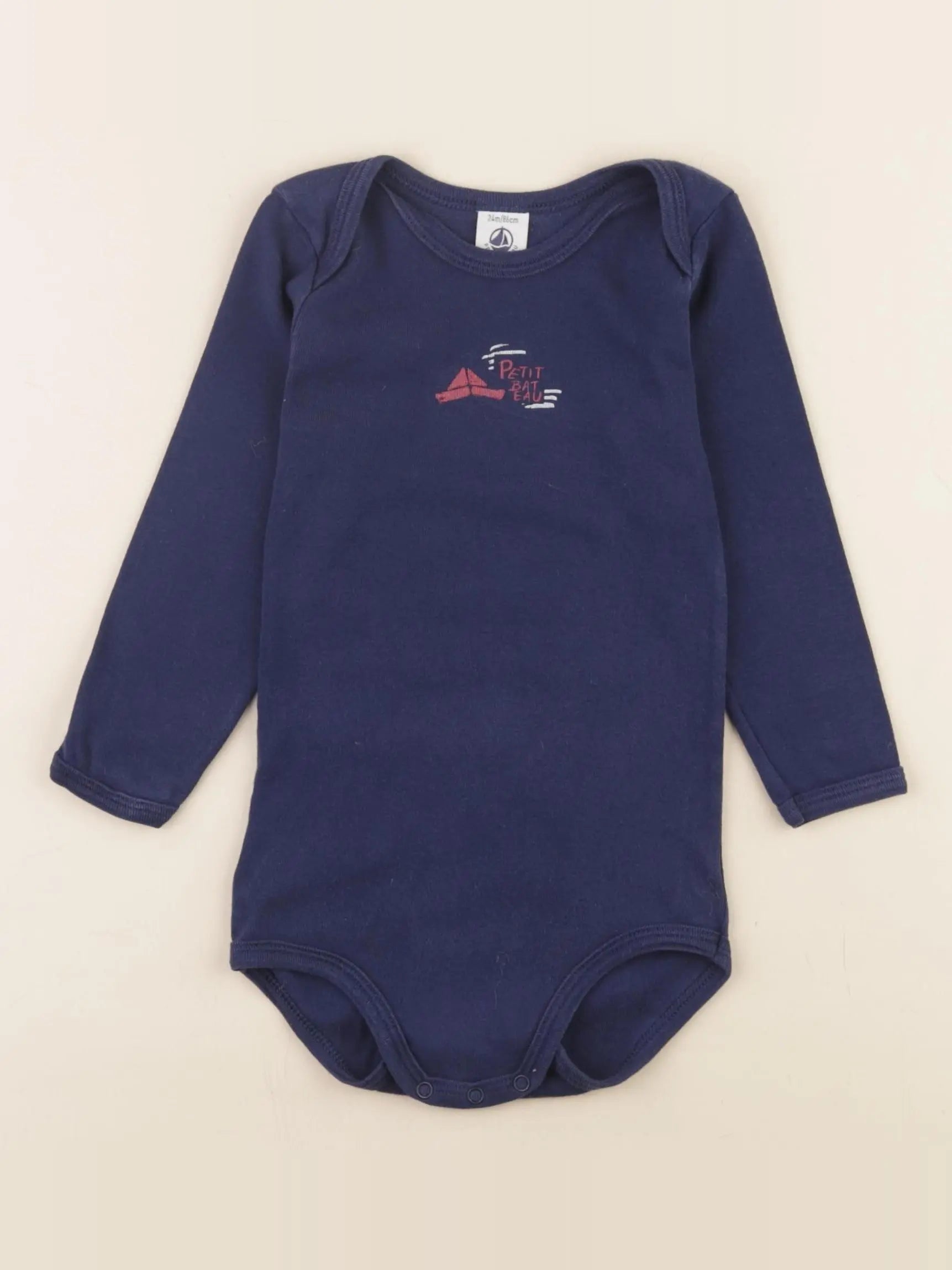 Petit Bateau - body bleu - 24 mois