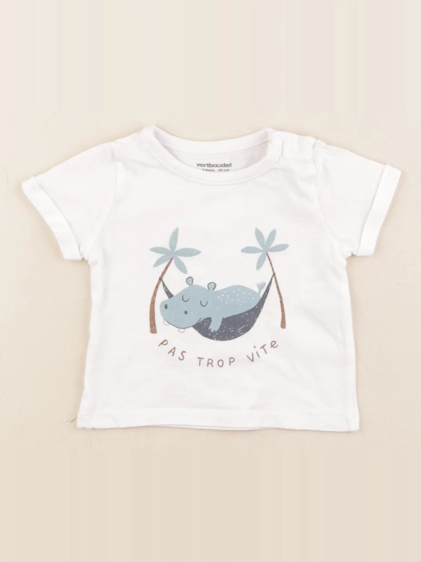 Vertbaudet - tee-shirt blanc - 3 mois