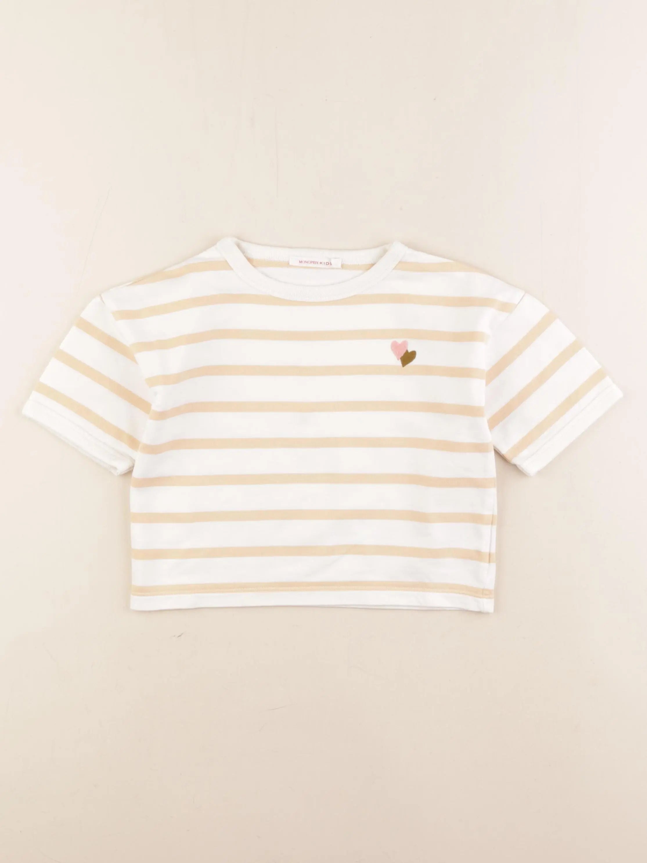 Monoprix - tee-shirt blanc, orange - 3 ans