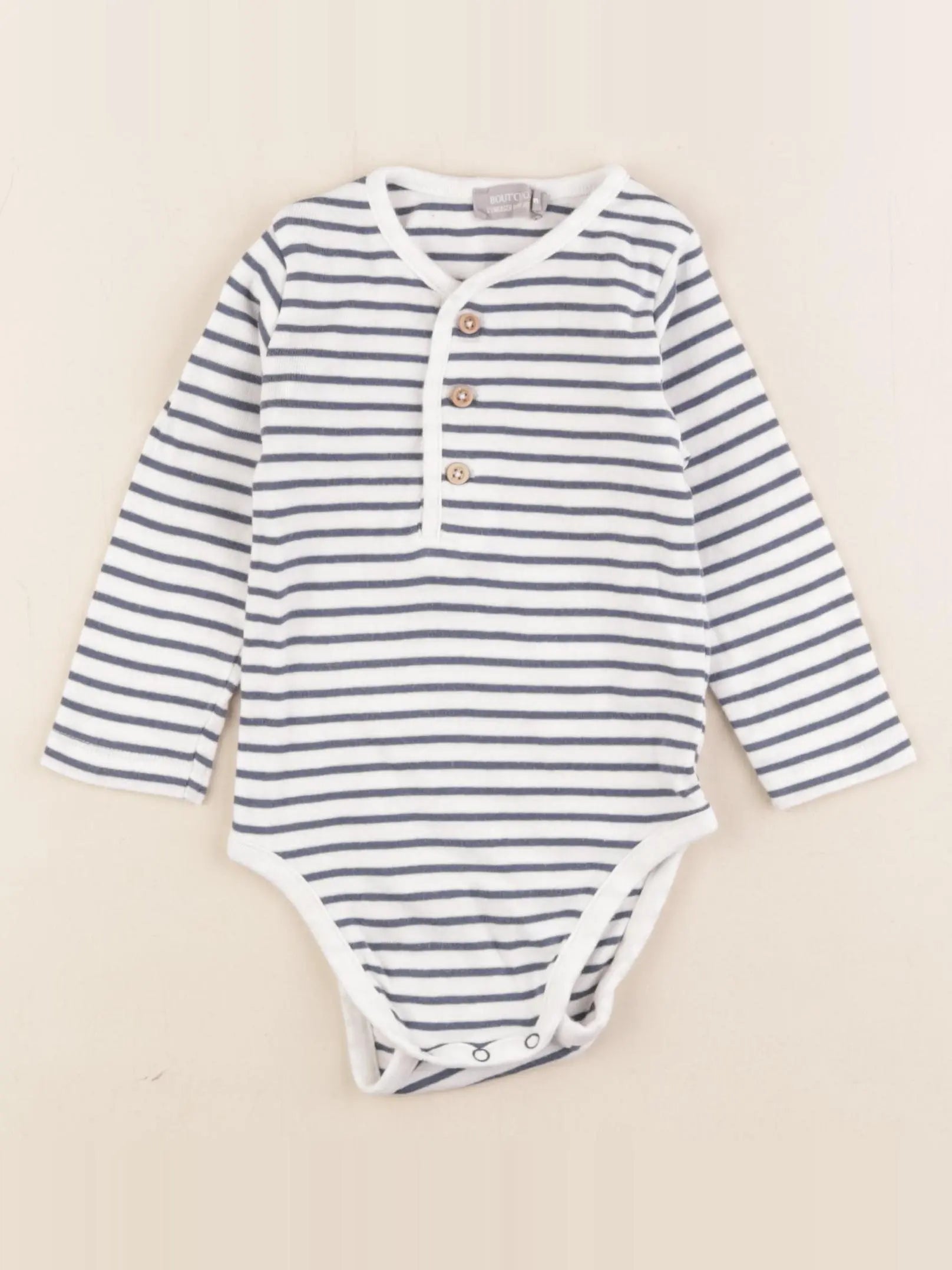 Boutchou - body bleu, blanc - 12 mois