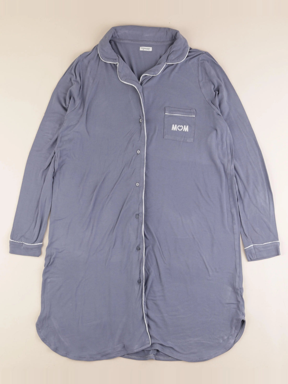 Vertbaudet - chemise de nuit grossesse, allaitement coton bleu - 38 à 40