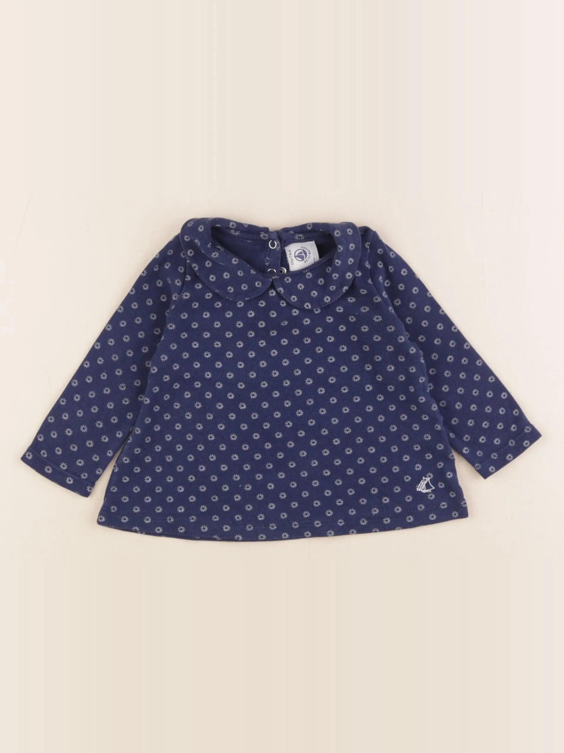 Petit Bateau - tee-shirt bleu - 12 mois