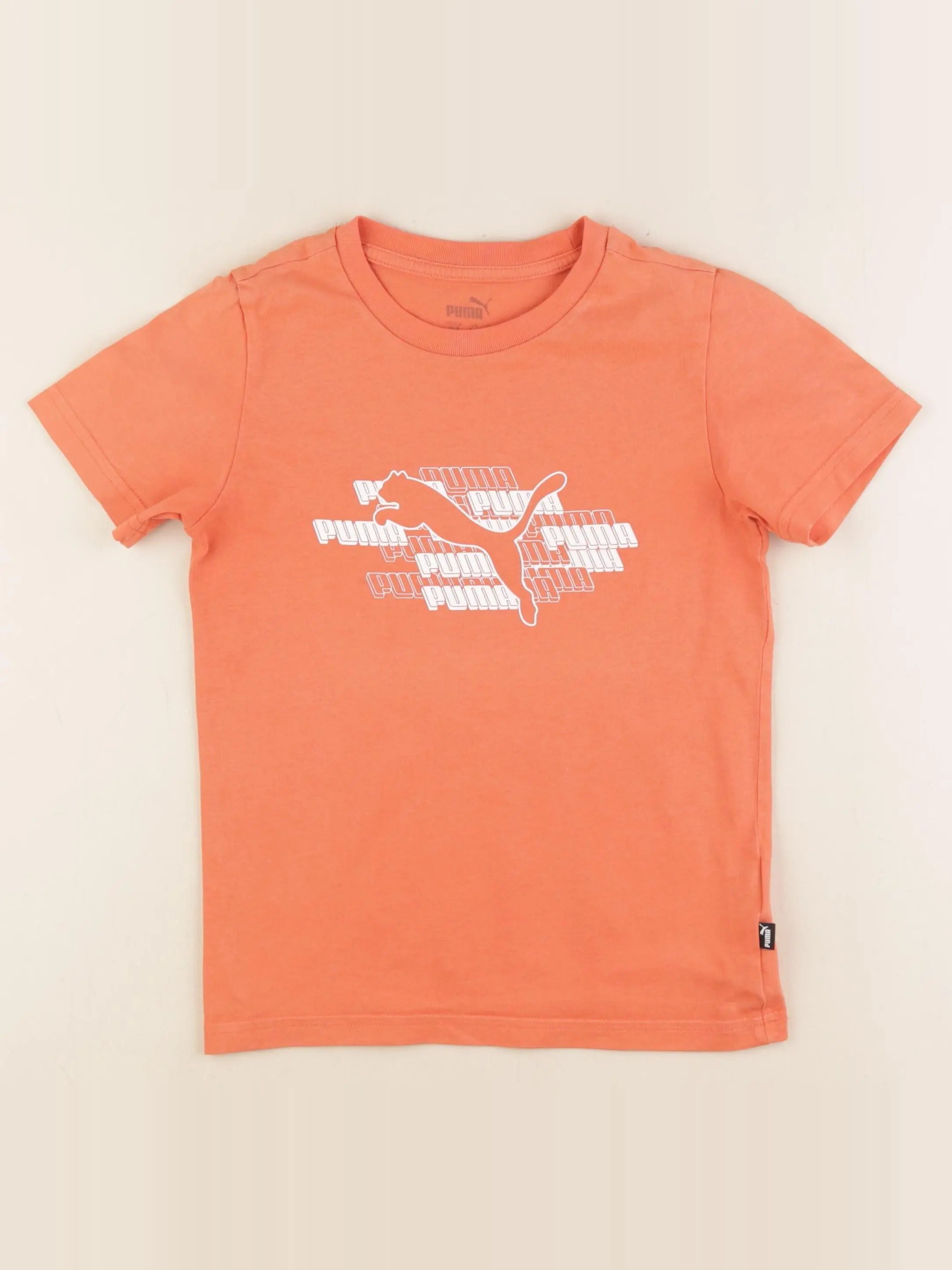 Puma - tee-shirt orange - 7/8 ans