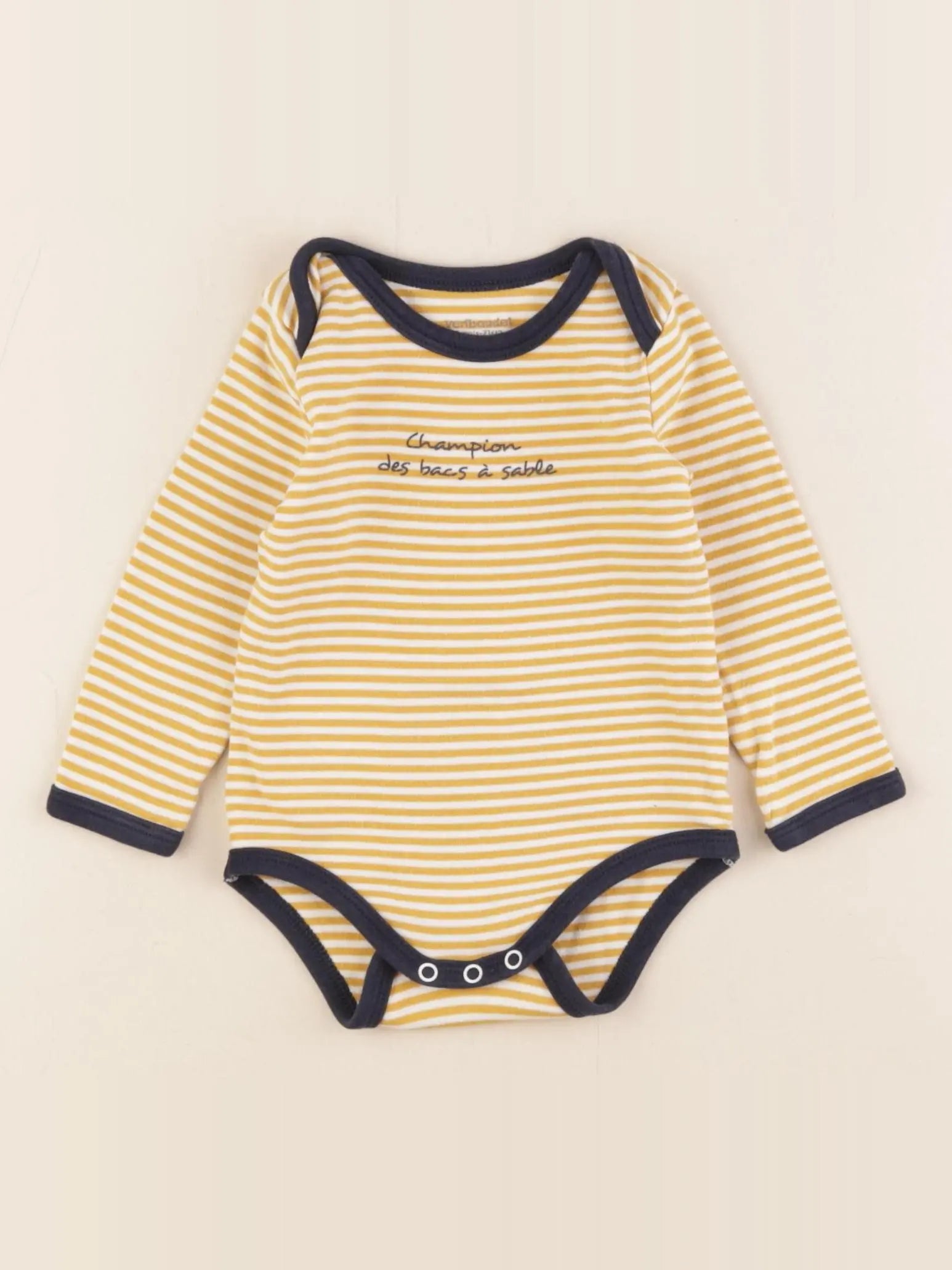 Vertbaudet - body jaune, bleu - 9 mois