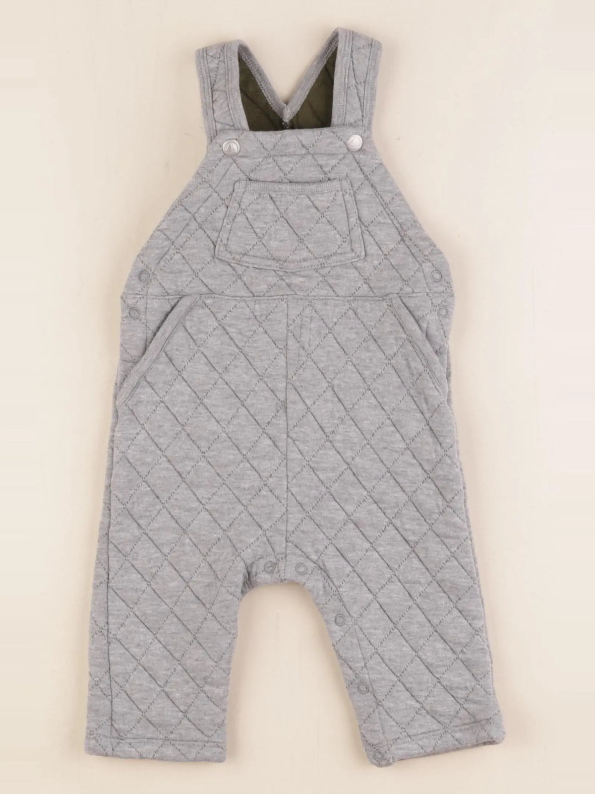 Petit Bateau - salopette gris - 6 mois