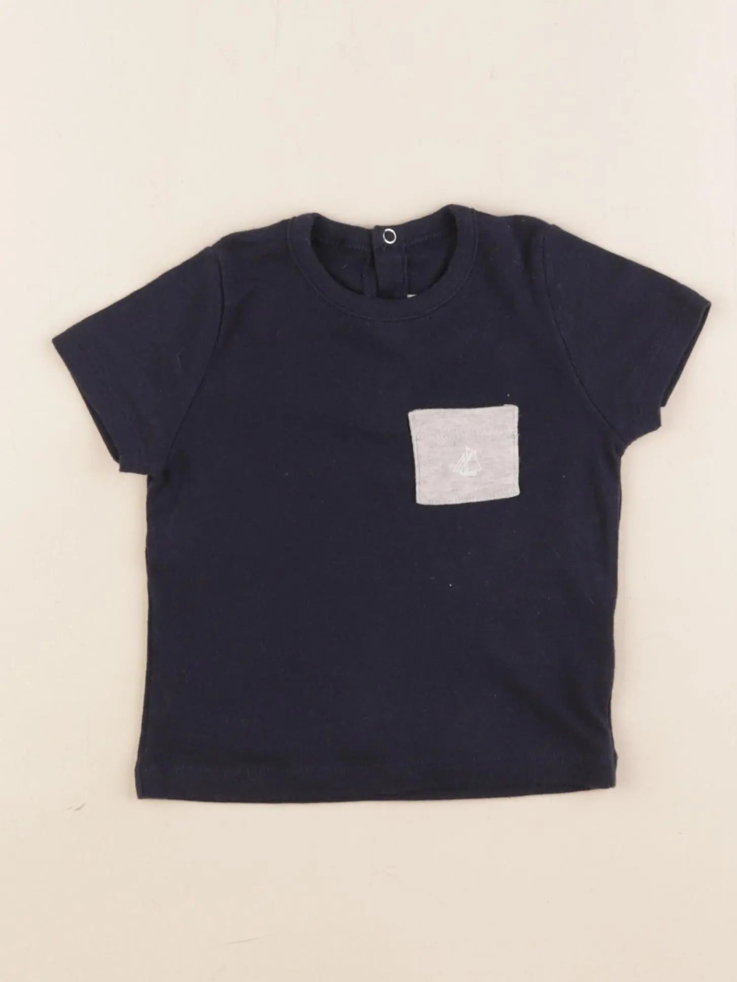 Petit Bateau - tee-shirt bleu - 12 mois