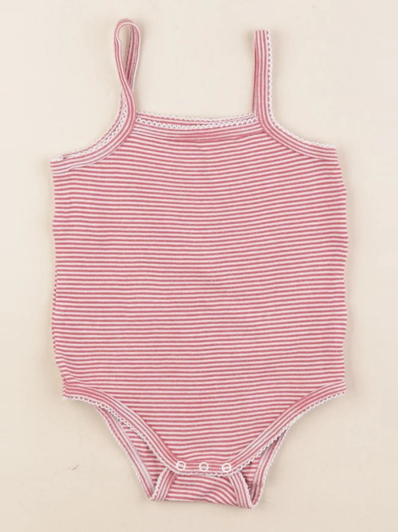 Vertbaudet - body rose, blanc - 18 mois