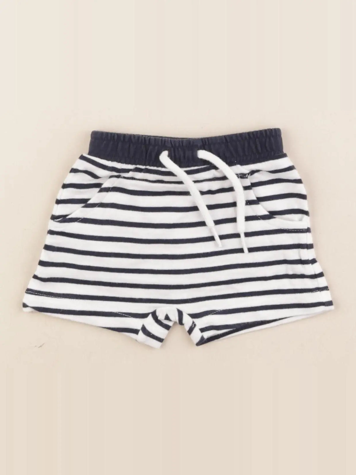 Vertbaudet - short bleu, blanc - 3 mois