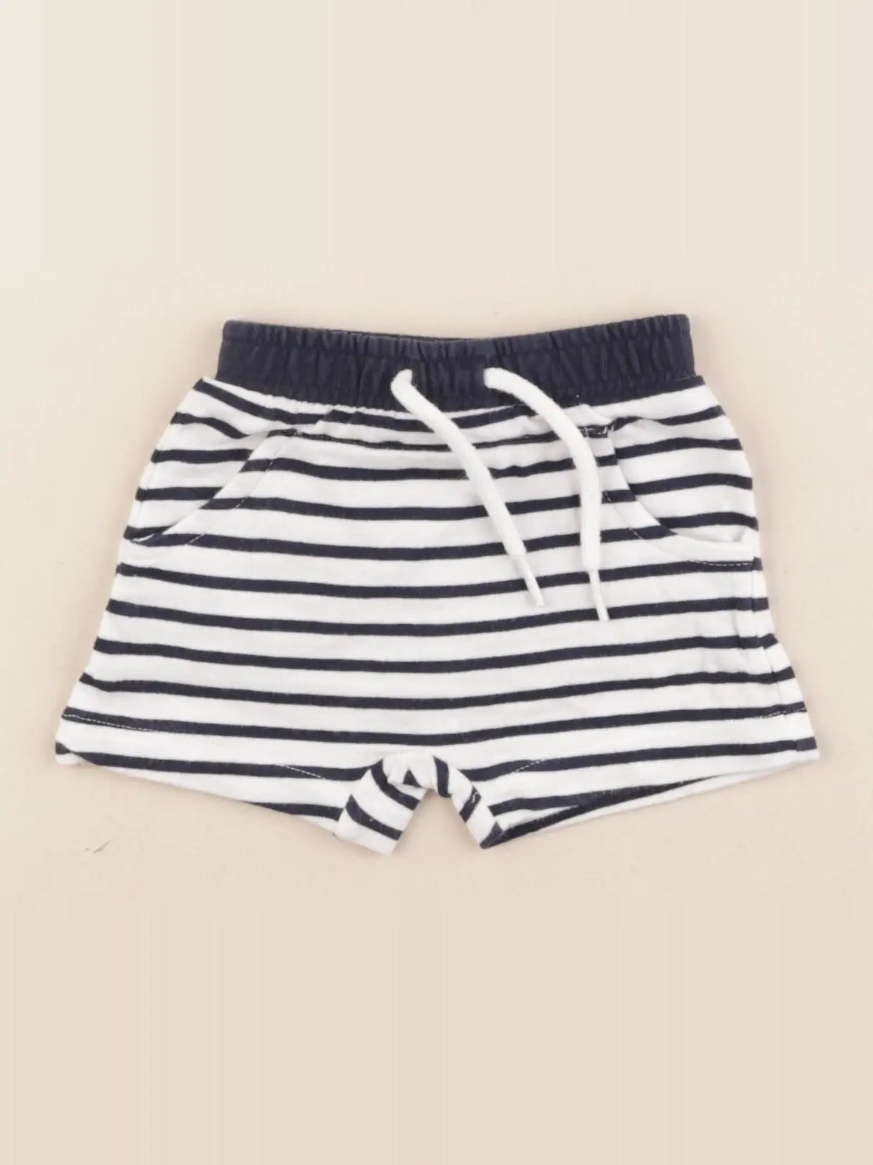 Vertbaudet - short bleu, blanc - 3 mois