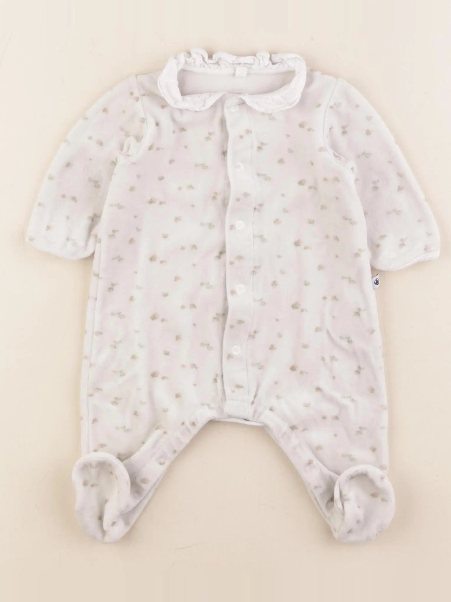 Petit Bateau - pyjama velours beige - 3 mois