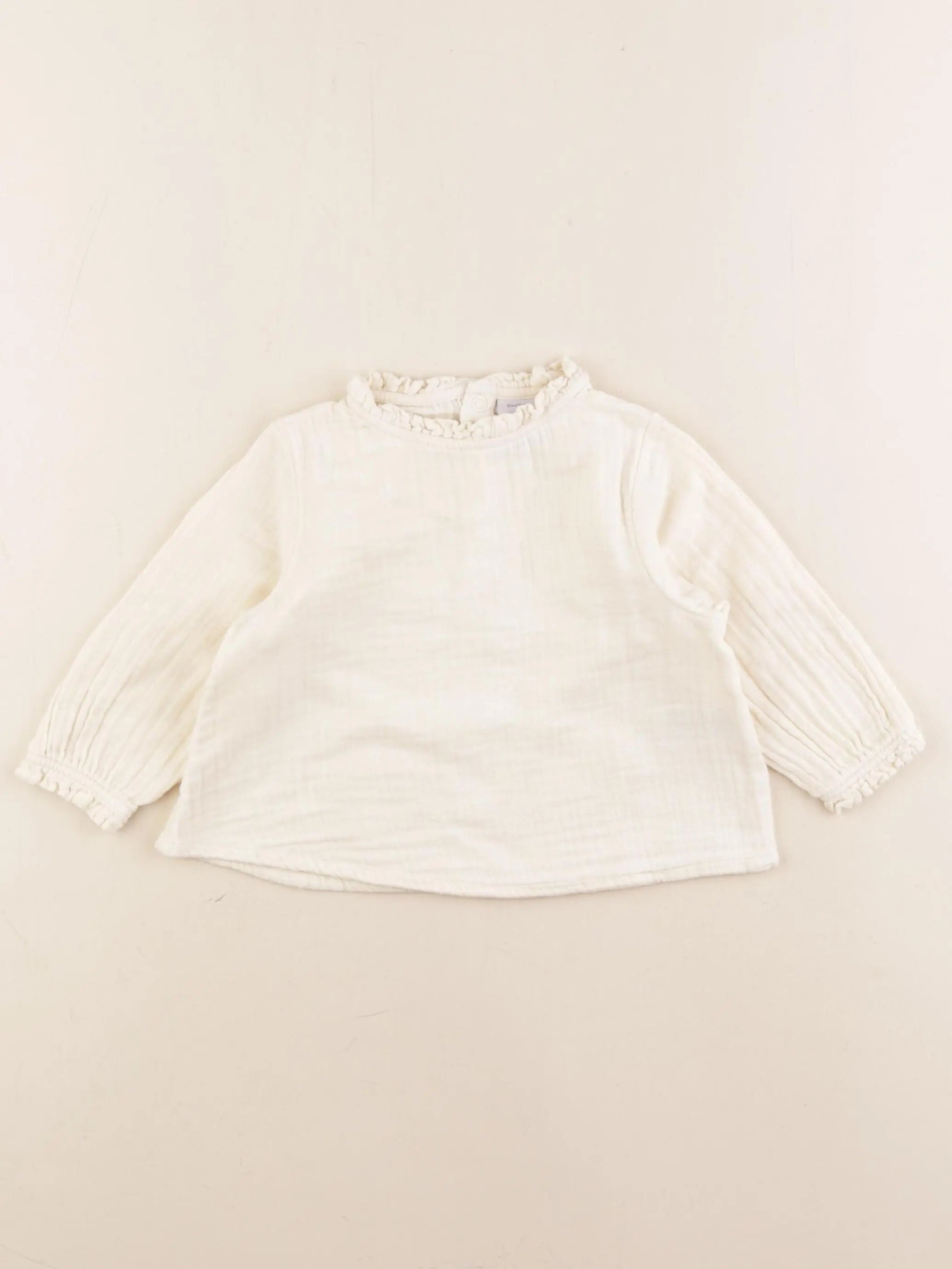 Petit Bateau - blouse beige - 12 mois
