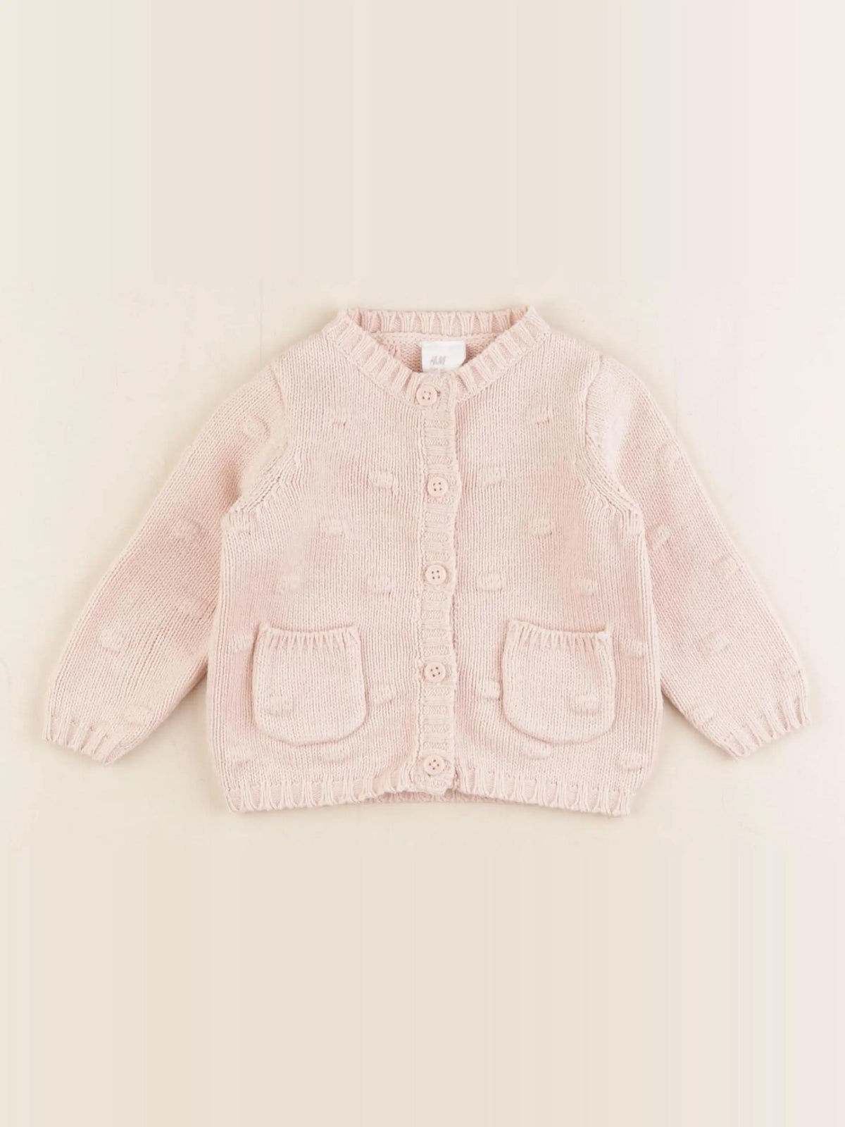 H&M - gilet rose - 4/6 mois