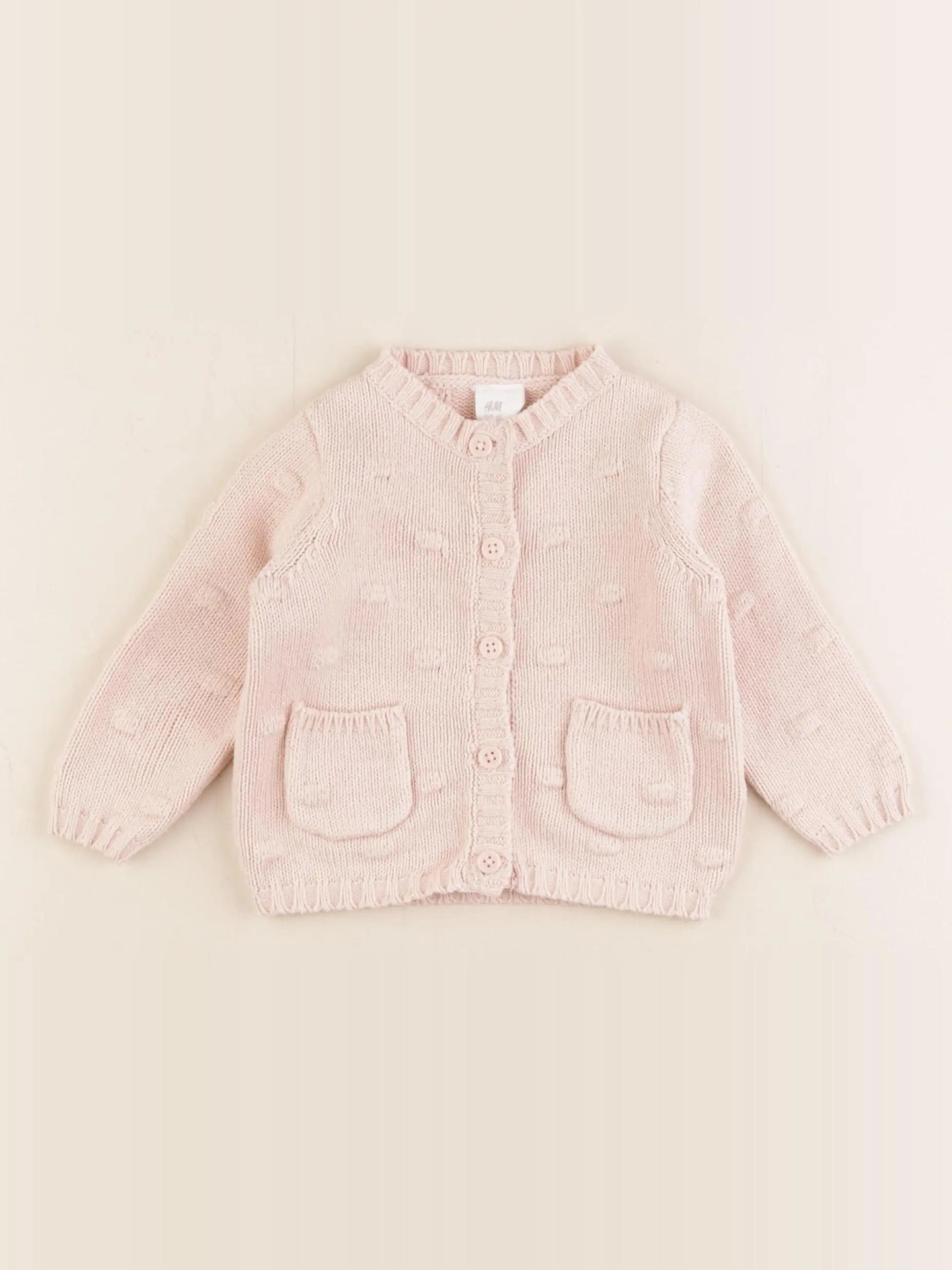 H&M - gilet rose - 4/6 mois
