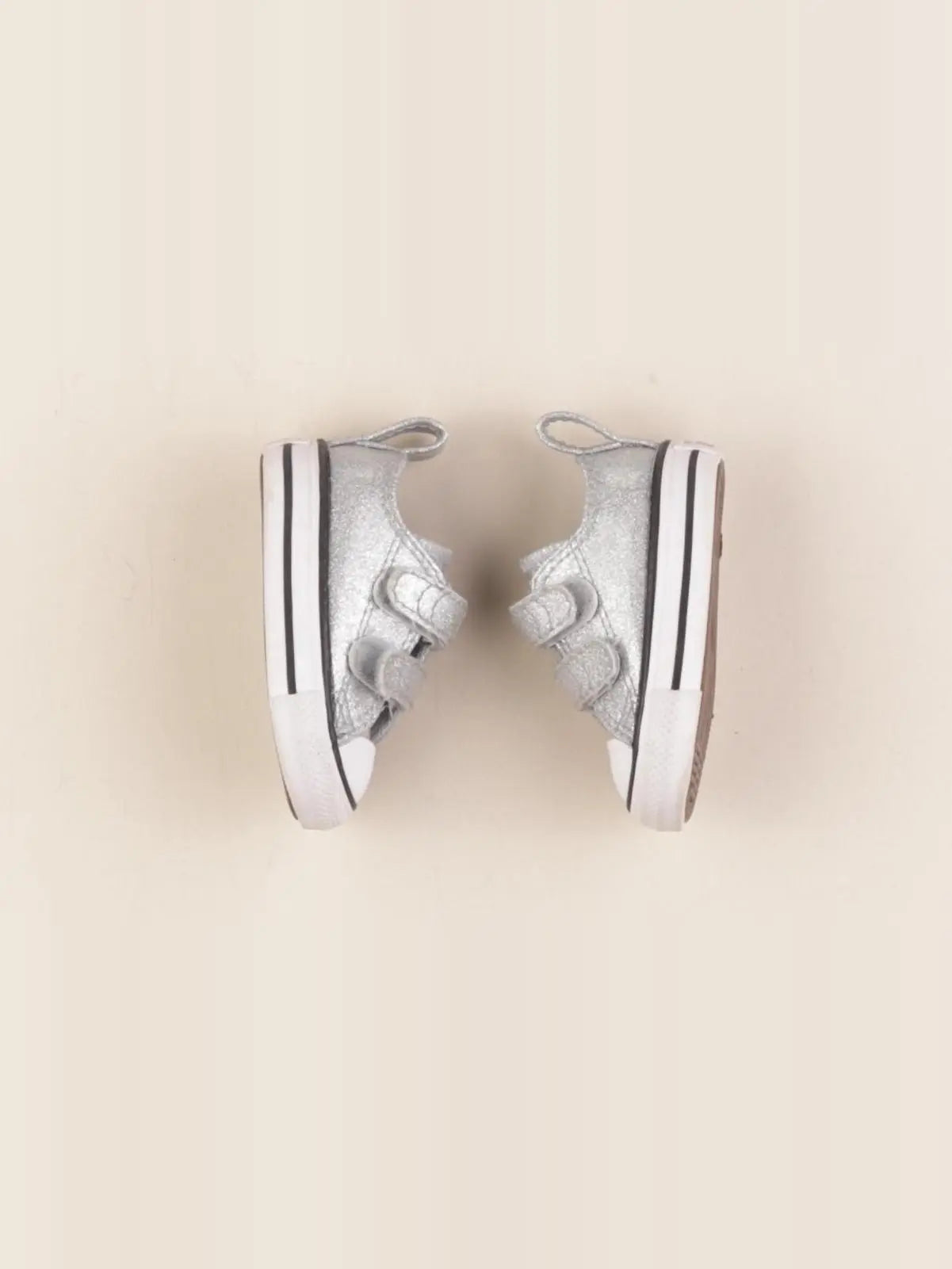 Converse - tennis à scratch/ lacets argent - pointure 18