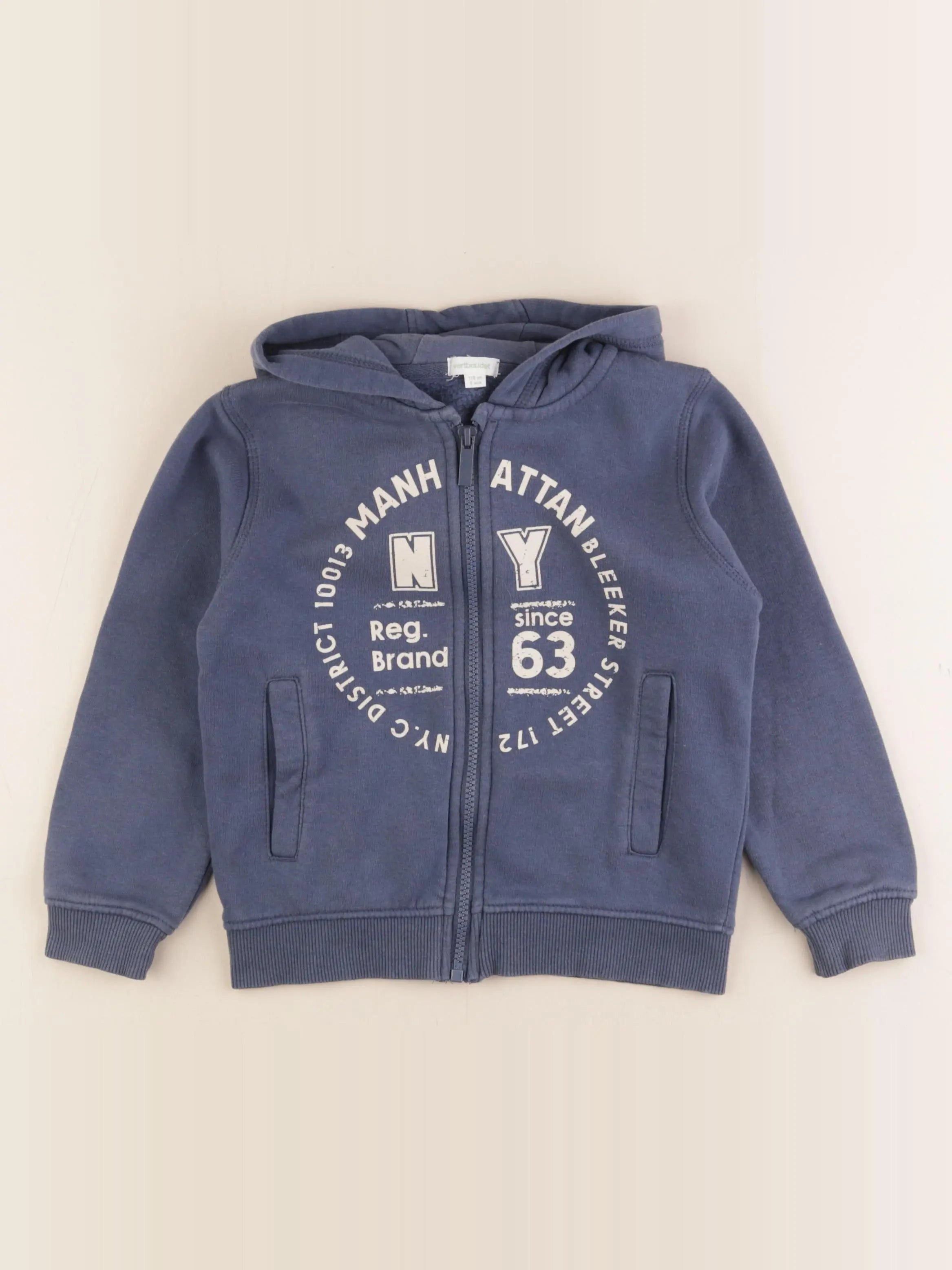 Vertbaudet - sweat bleu - 6 ans