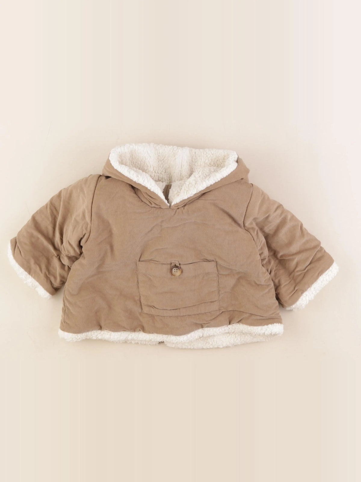 Bonton - veste doublé marron - 6 mois