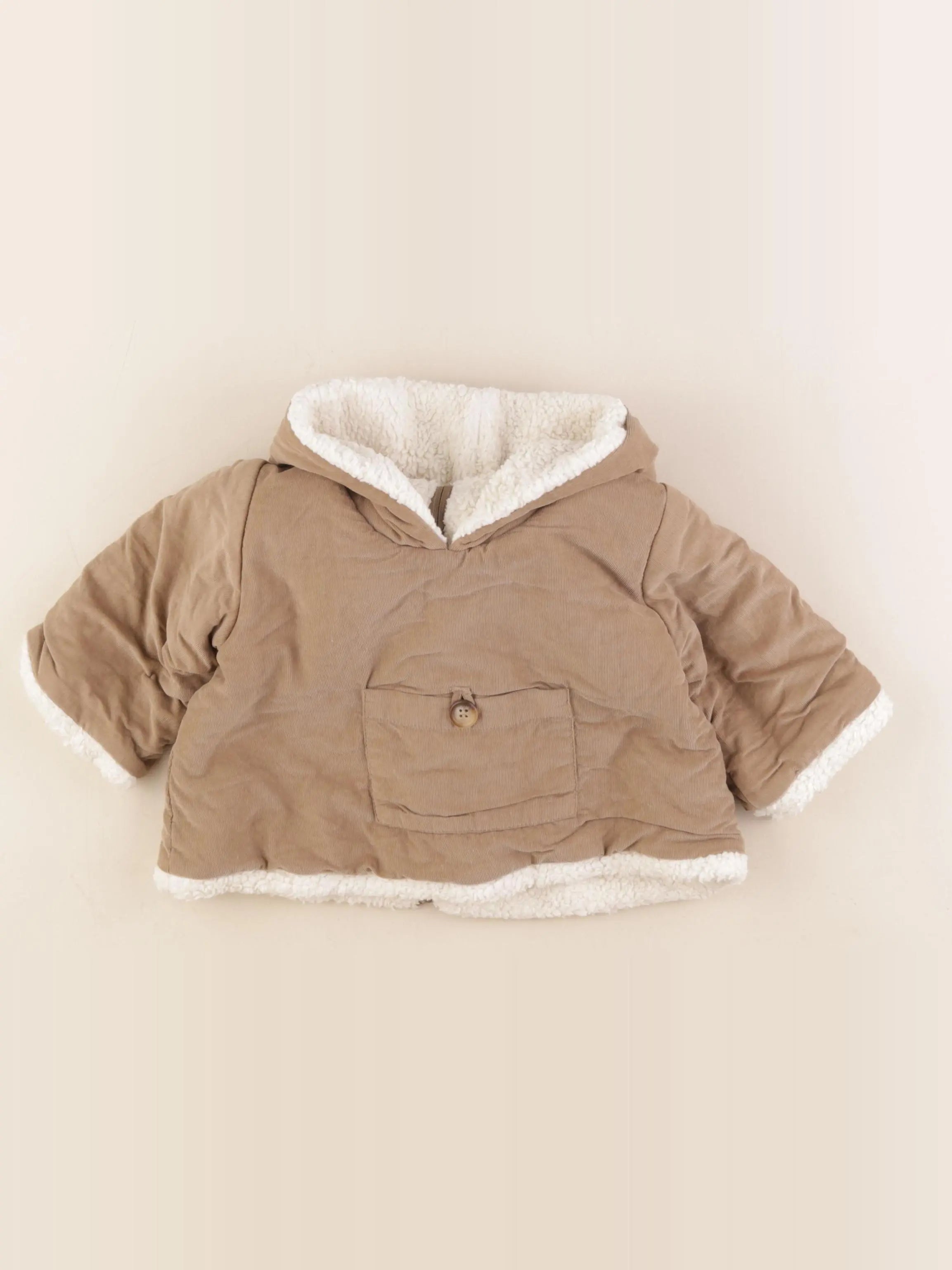 Bonton - veste doublé marron - 6 mois