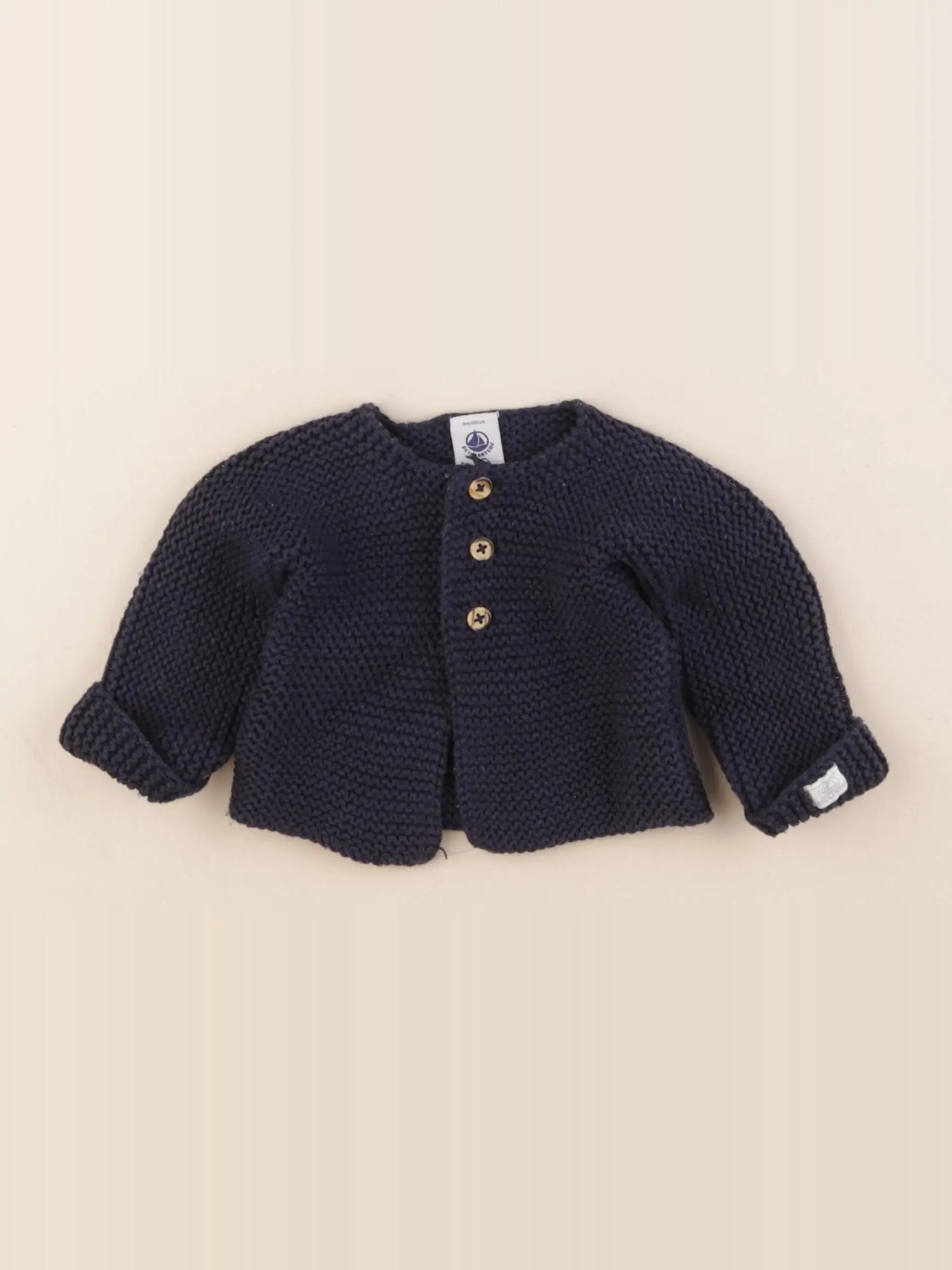 Petit Bateau - gilet bleu - 3 mois
