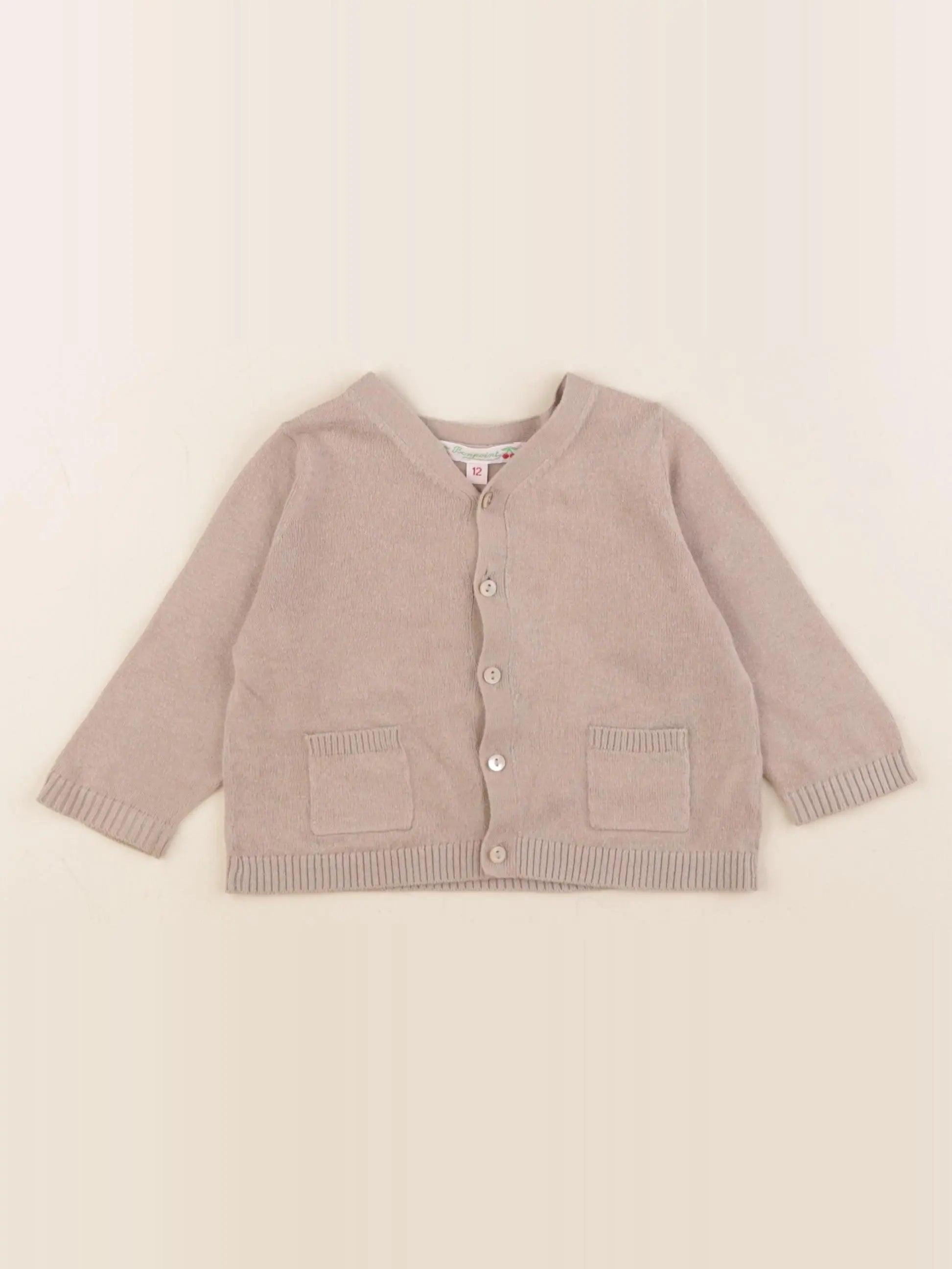 Bonpoint - gilet beige - 12 mois