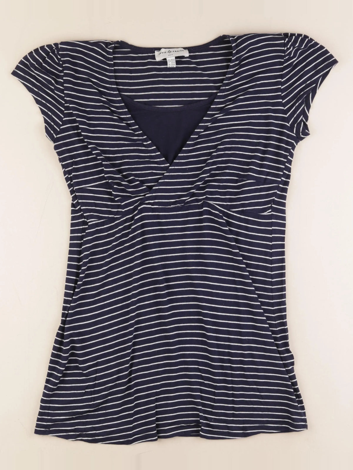 Envie de fraise - tee-shirt grossesse, allaitement bleu, blanc - 40 à 42