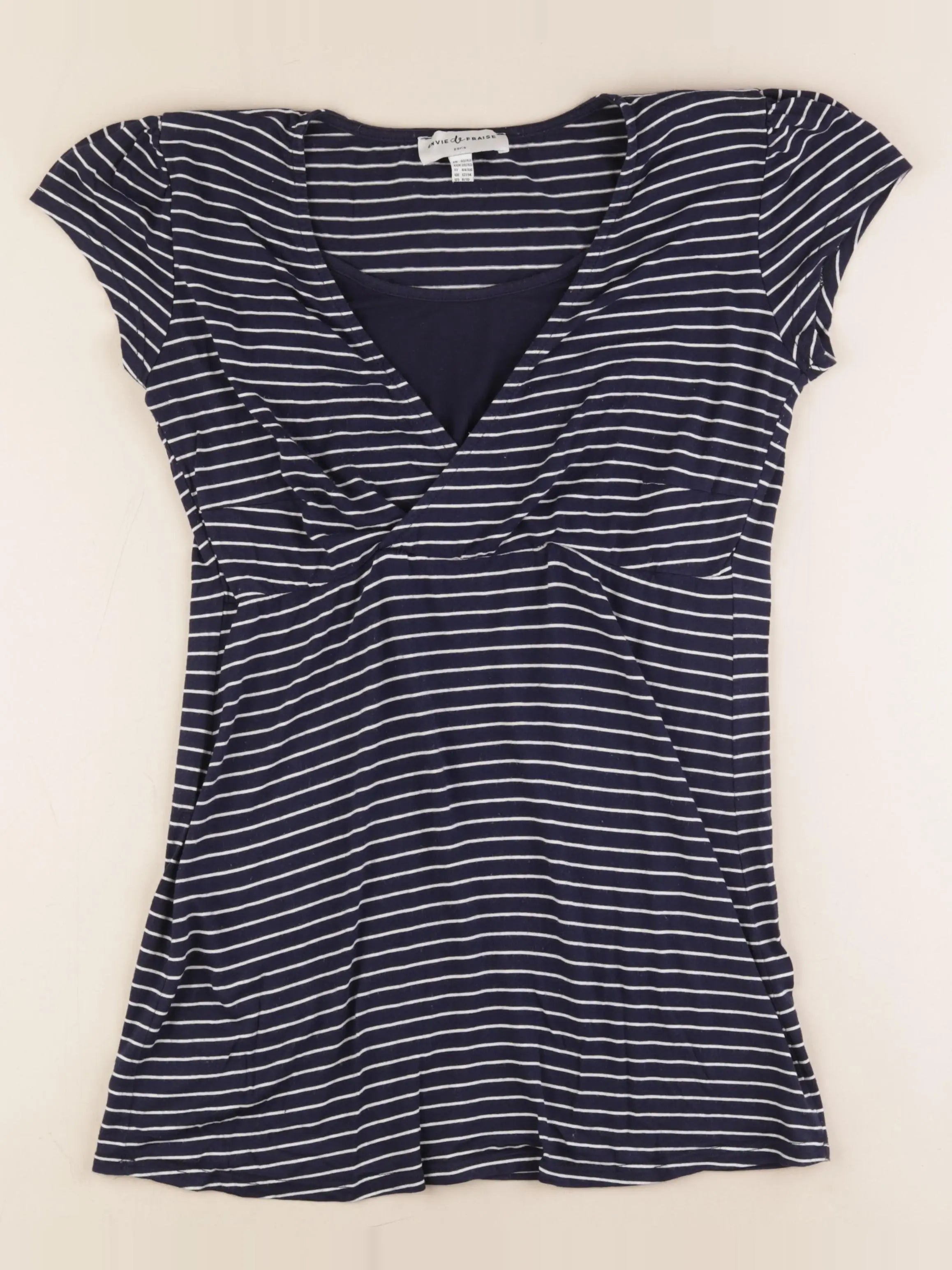 Envie de fraise - tee-shirt grossesse, allaitement bleu, blanc - 40 à 42