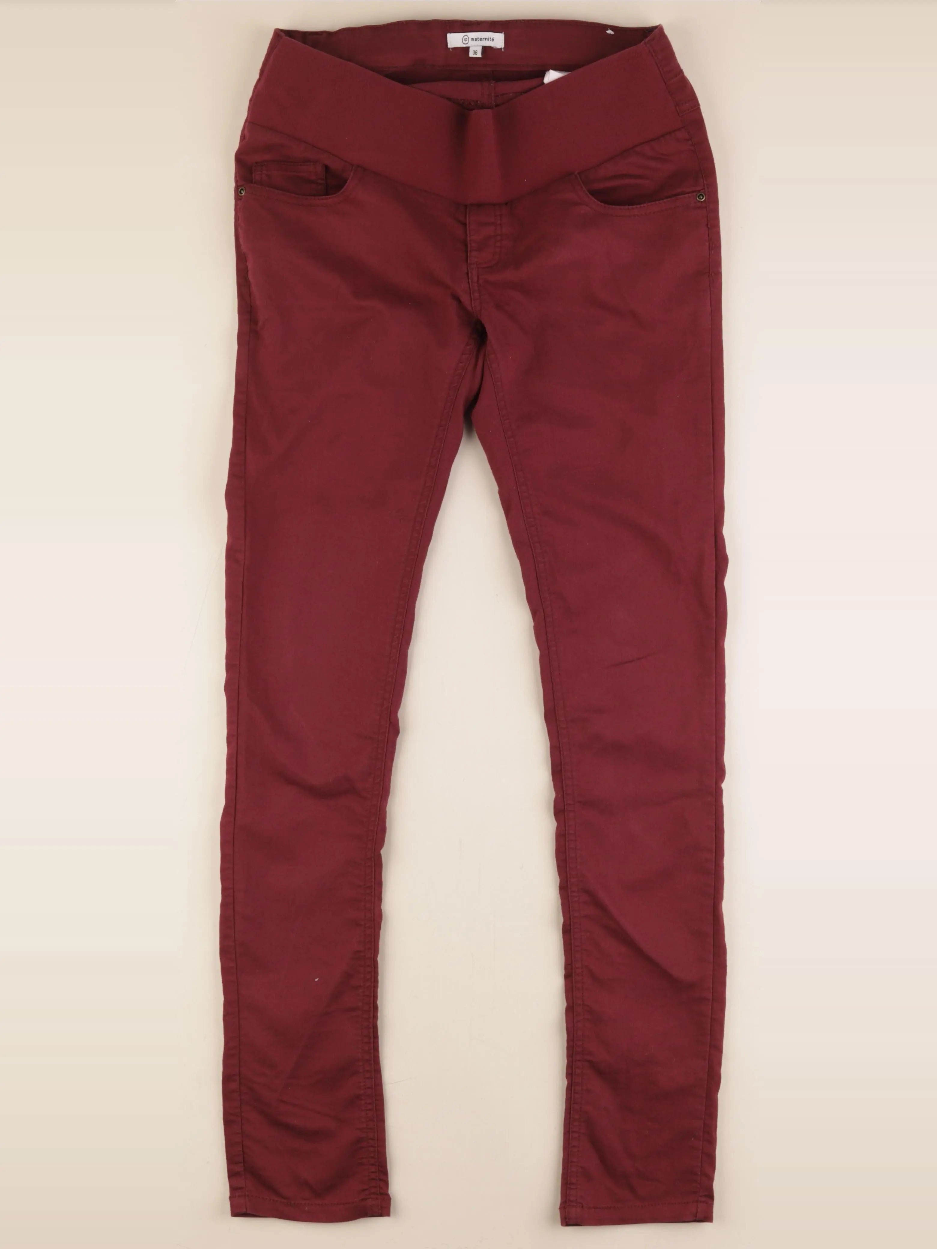 La Halle - jean grossesse rouge - 36