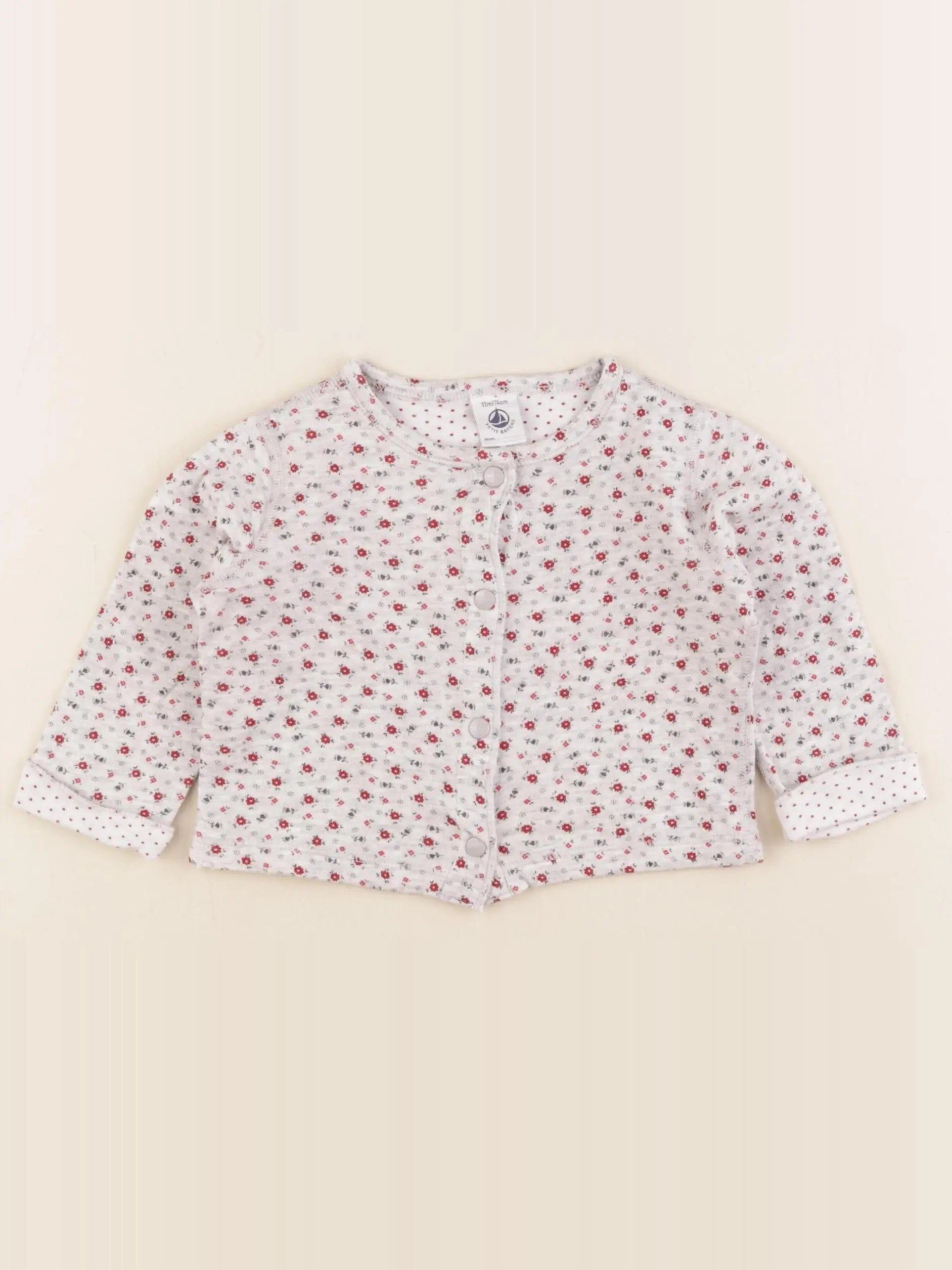 Petit Bateau - gilet gris - 12 mois