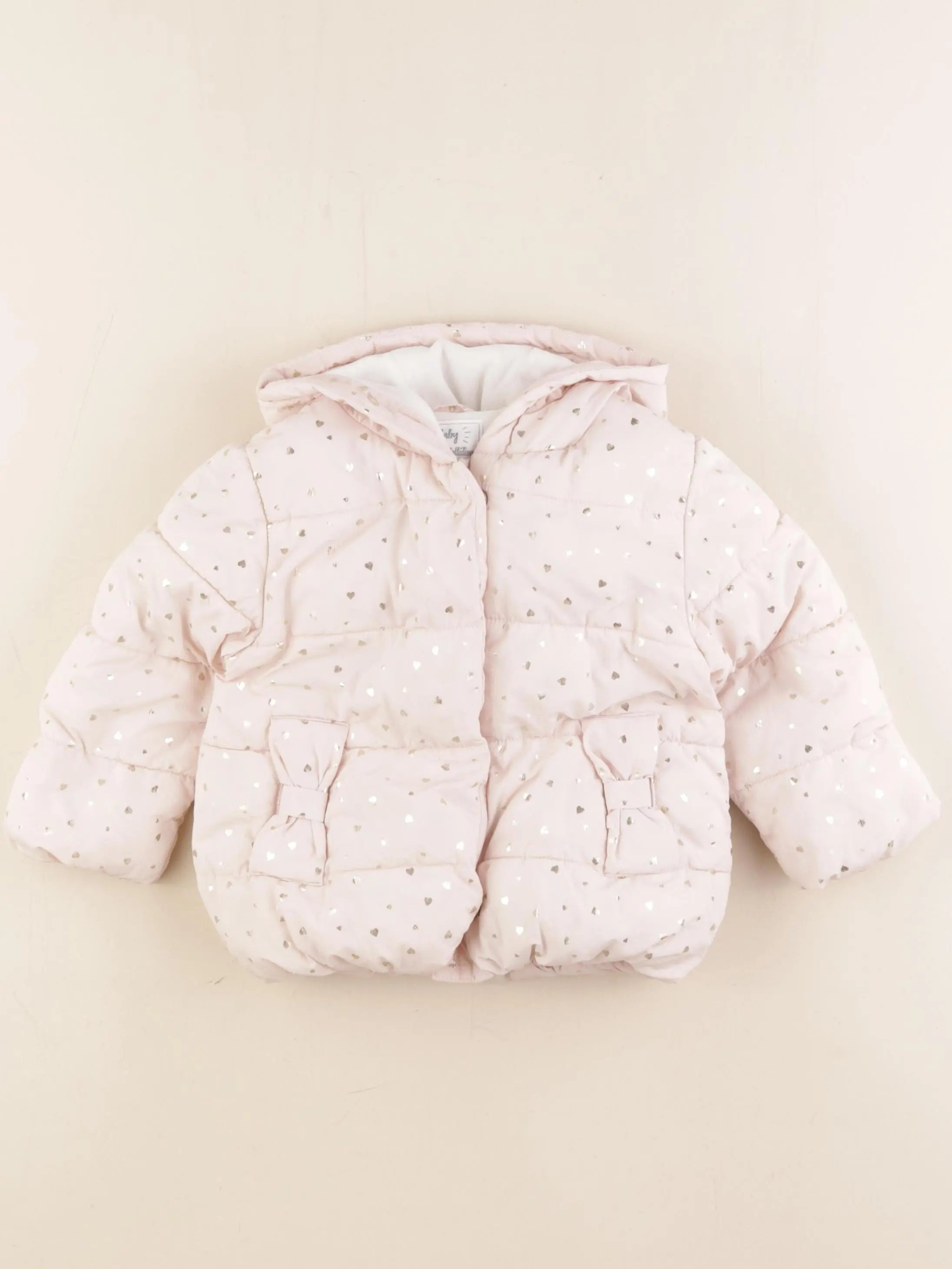 Vertbaudet - doudoune rose, or - 18 mois