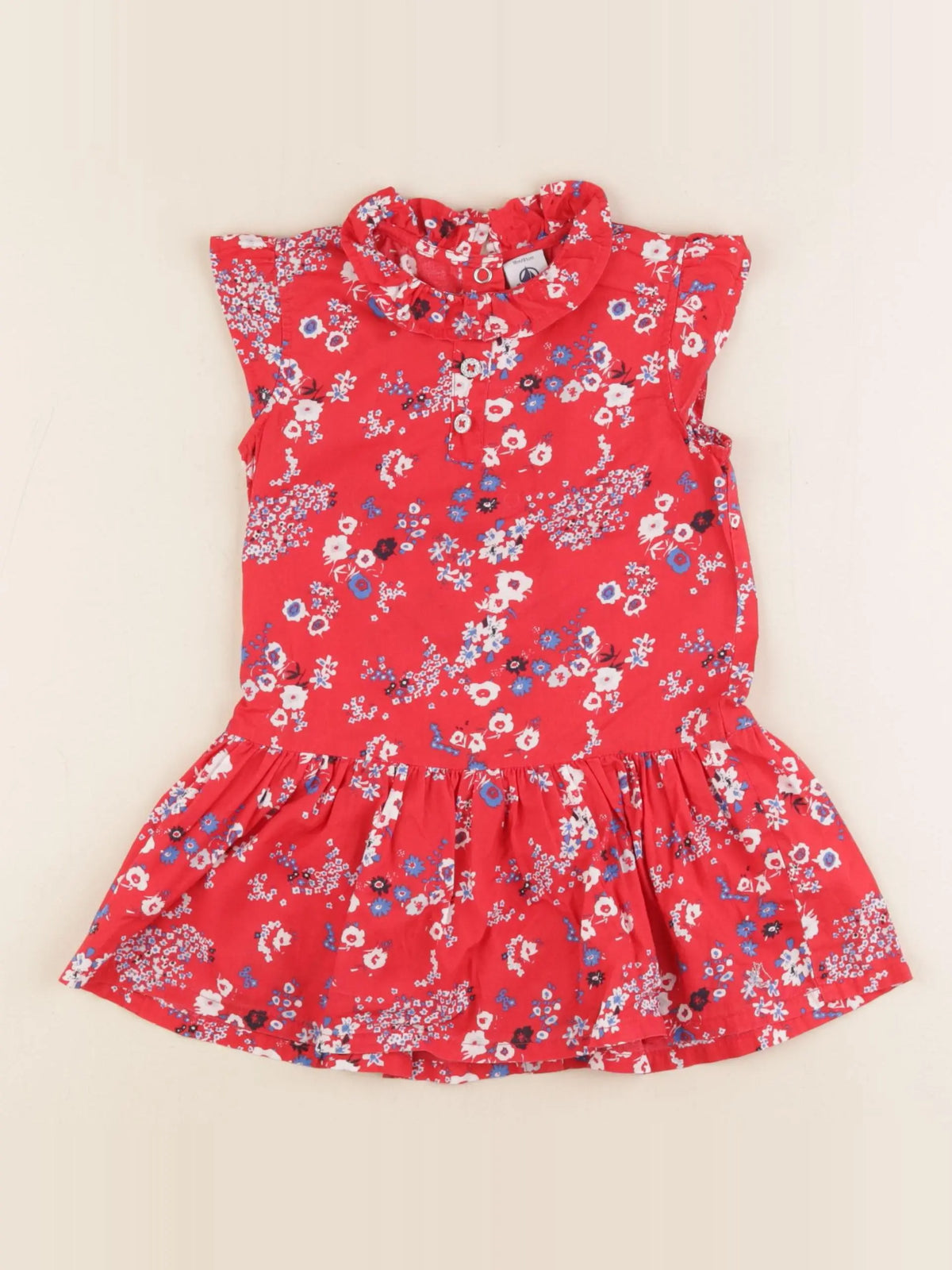 Petit Bateau - robe rouge - 18 mois