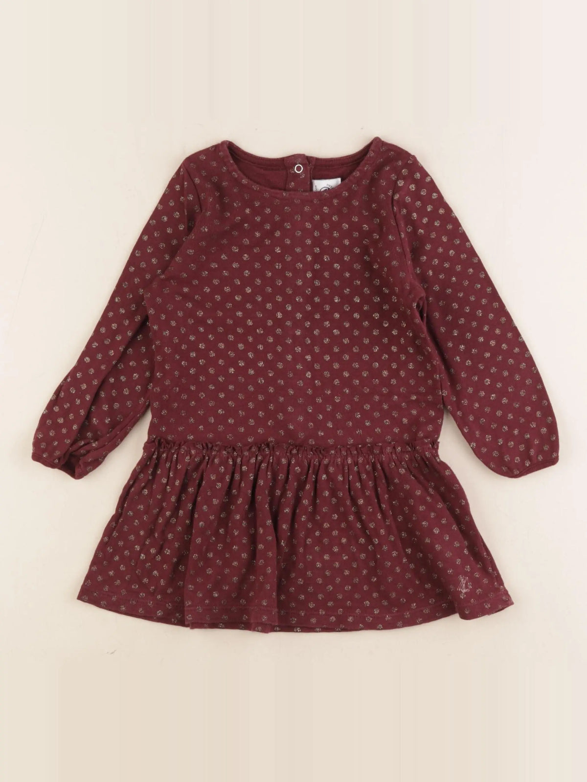 Petit Bateau - robe violet, or - 24 mois